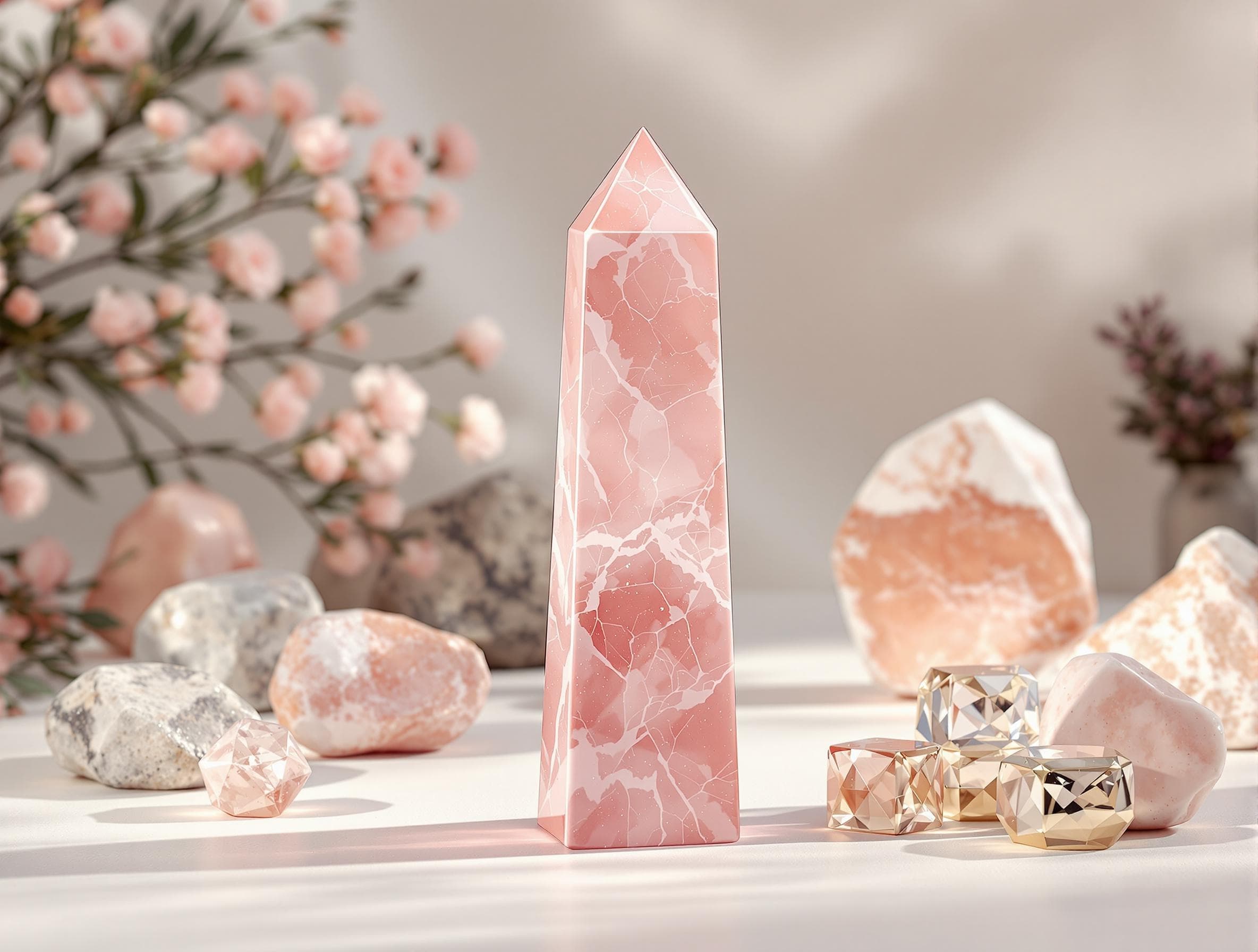 Polierter Rosenquarz in zartem Rosa, runde Form, symbolisiert Rosenquarz Bedeutung für Selbstliebe