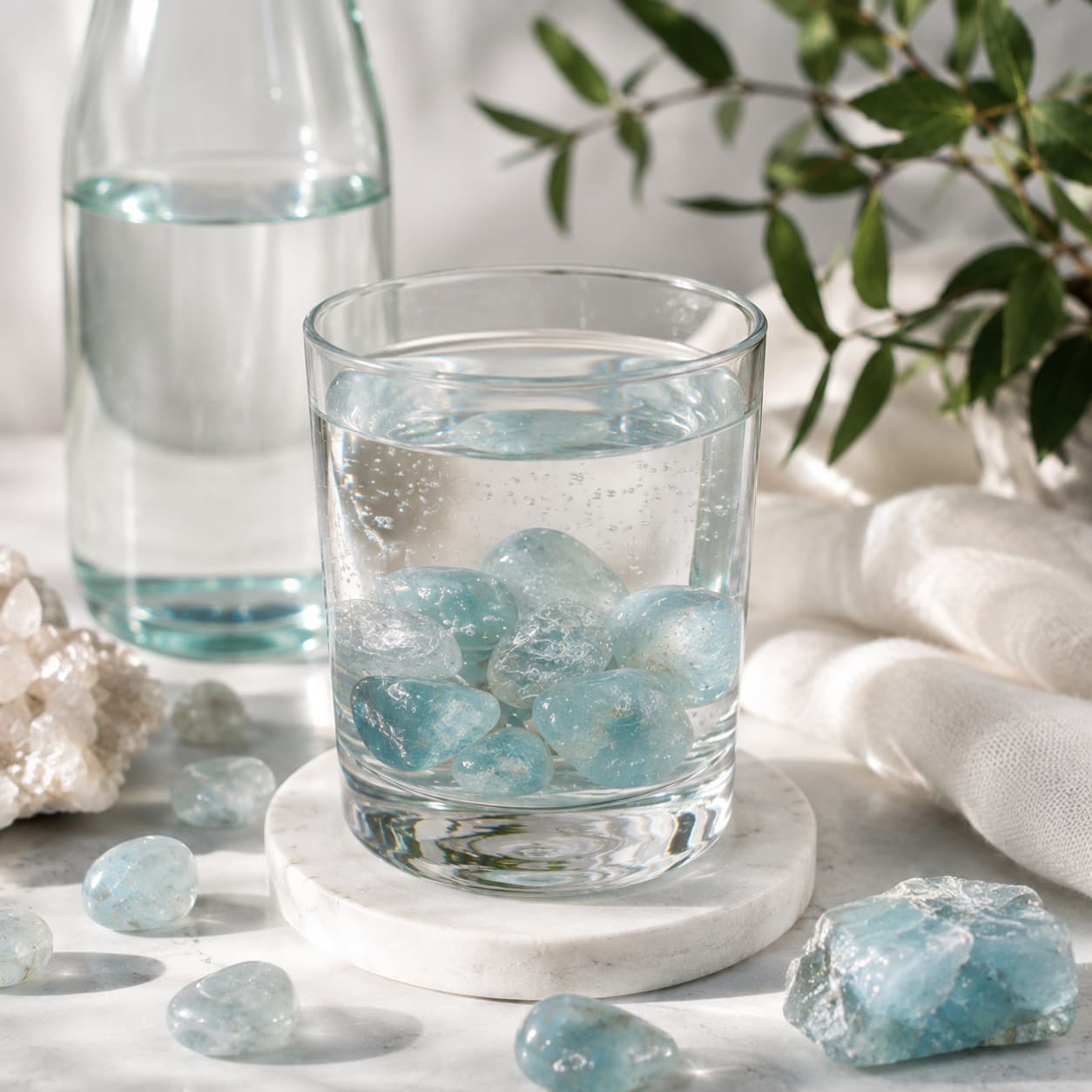 Aquamarin als Wasserstein & Edelsteinwasser