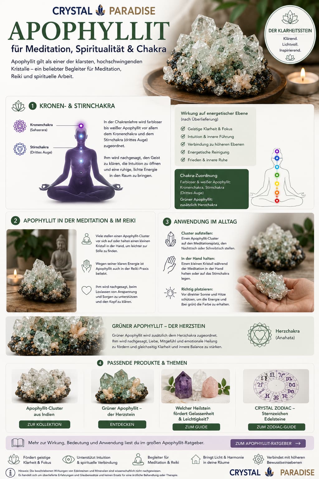 Apophyllit Kristall für Meditation und Spiritualität