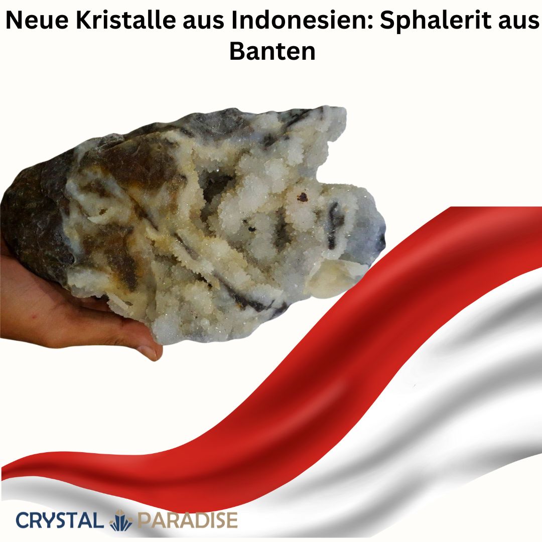Roher Sphalerit-Kristall in Goldbraun aus Banten, Indonesien, natürliche Mineralformation mit Metallglanz