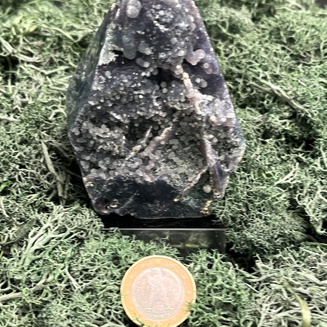 Trauben Achat Freeform aus Indonesien (318g) - schönes Violett mit Druzys von beiden Seiten - crystal paradise