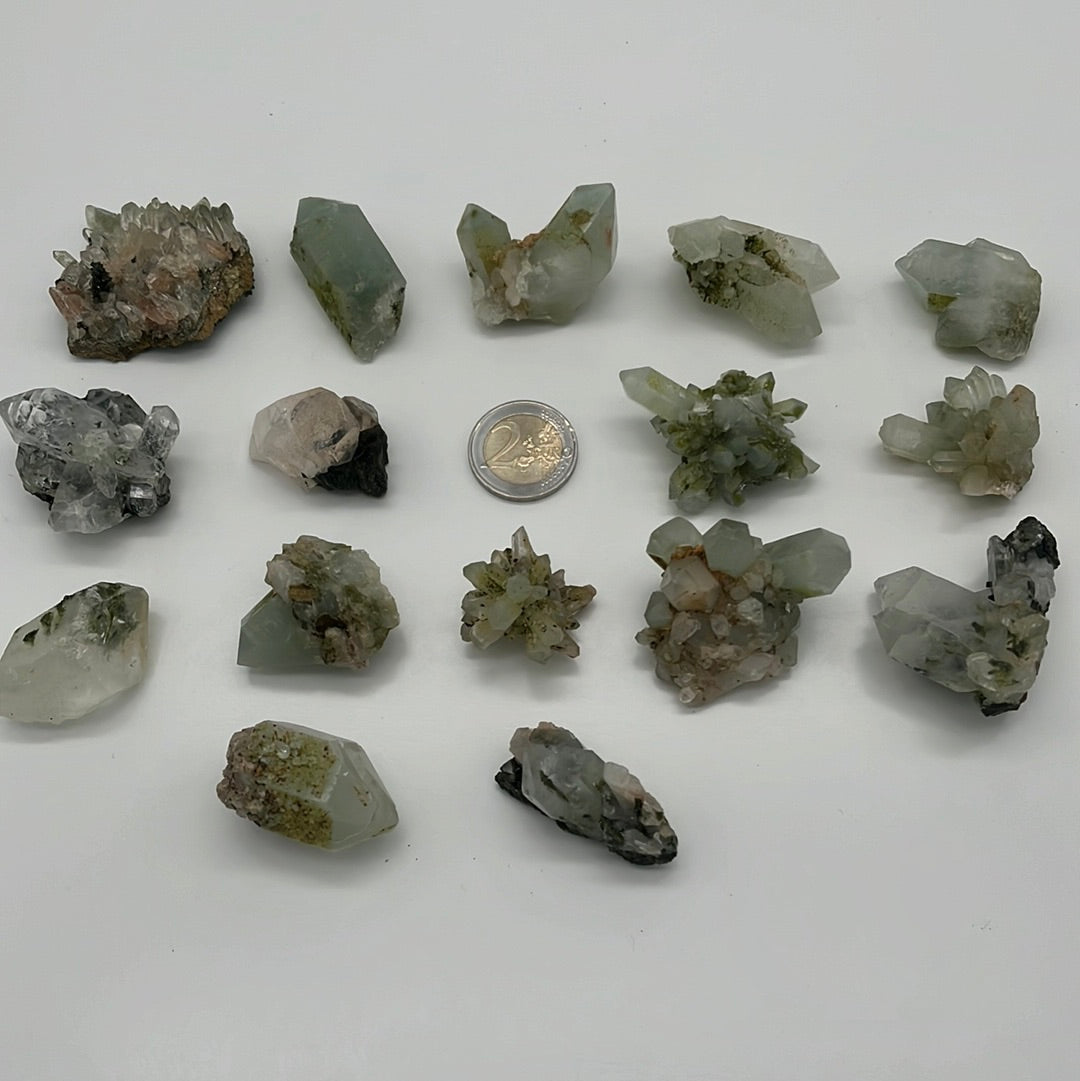 Epidot und Bergkristall aus der Türkei - kleinere schöne Stufen - crystal paradise