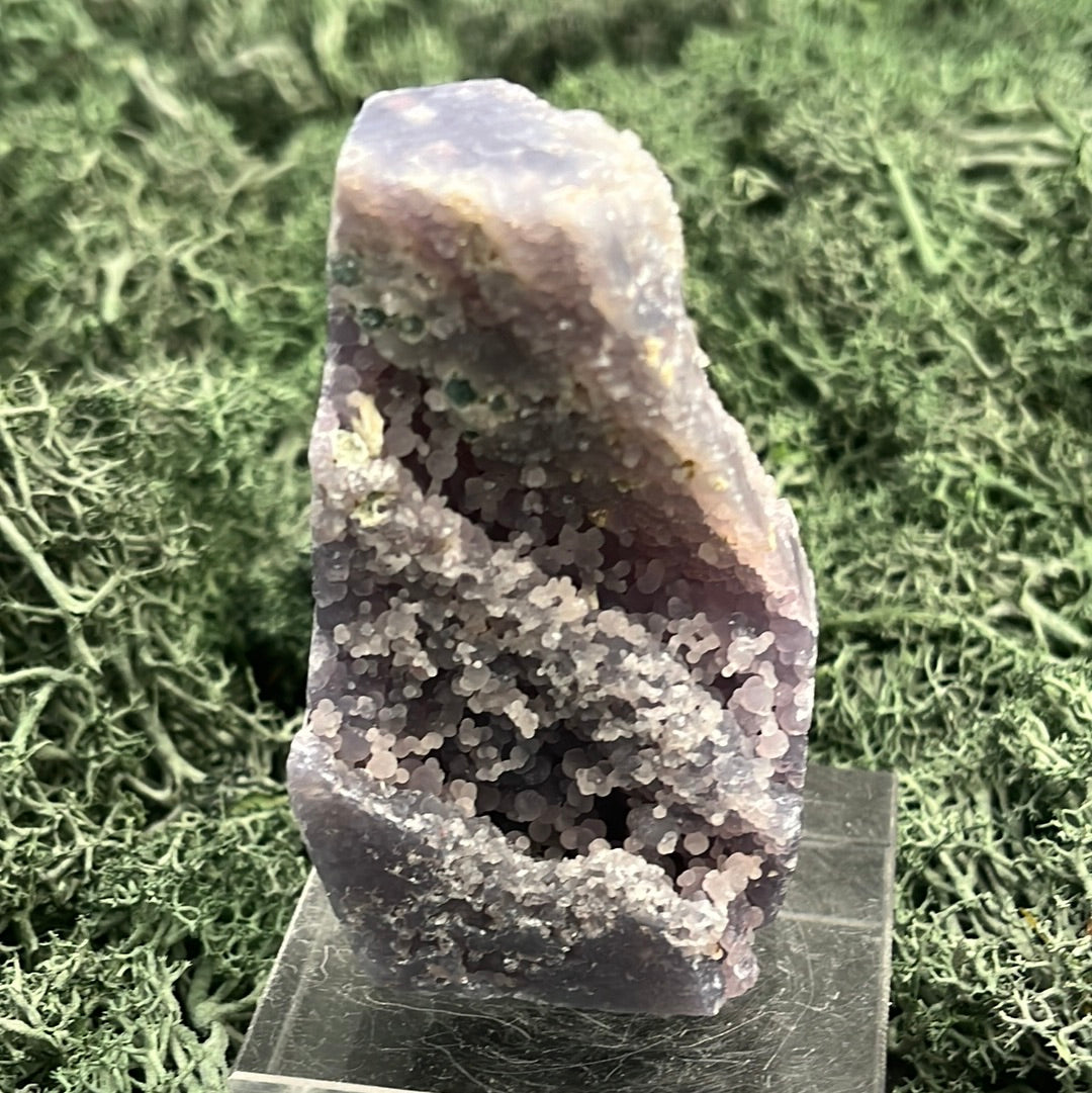 Trauben Achat Freeform aus Indonesien (107g) - schönes Violett und Druzys - crystal paradise