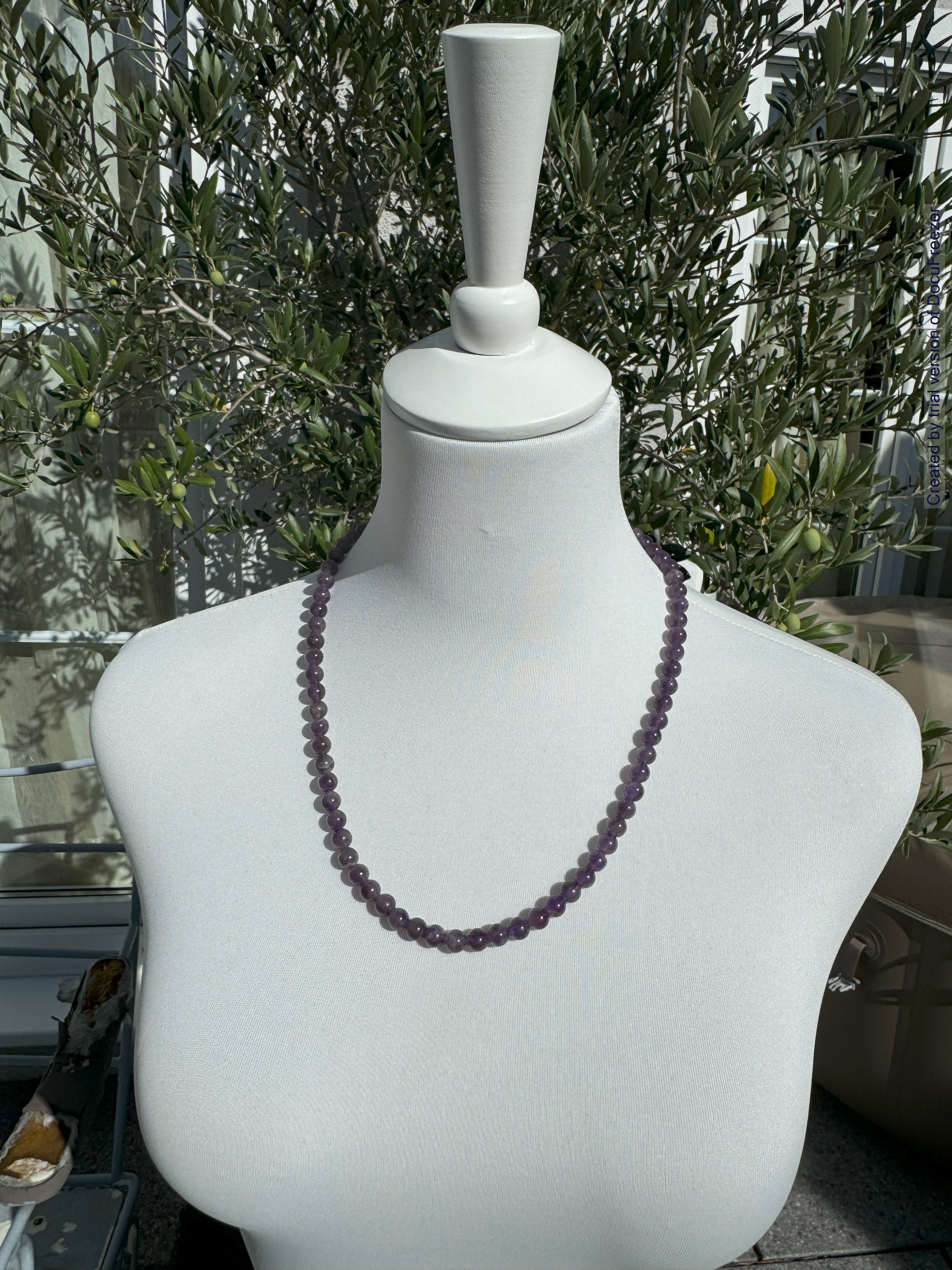 Kette aus Amethyst-Perlen 8 mm -verschiedene Längen - 1 Stück - crystal paradise