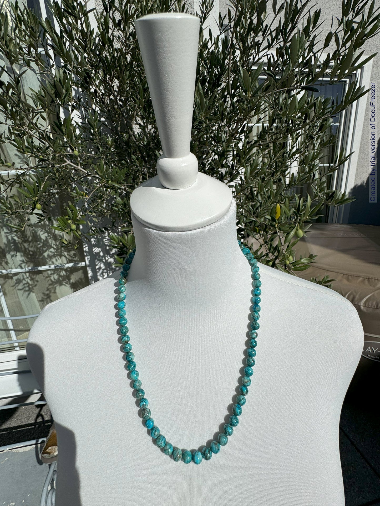 Kette aus Chrysokoll-Perlen 8 mm -verschiedene Längen - 1 Stück - crystal paradise