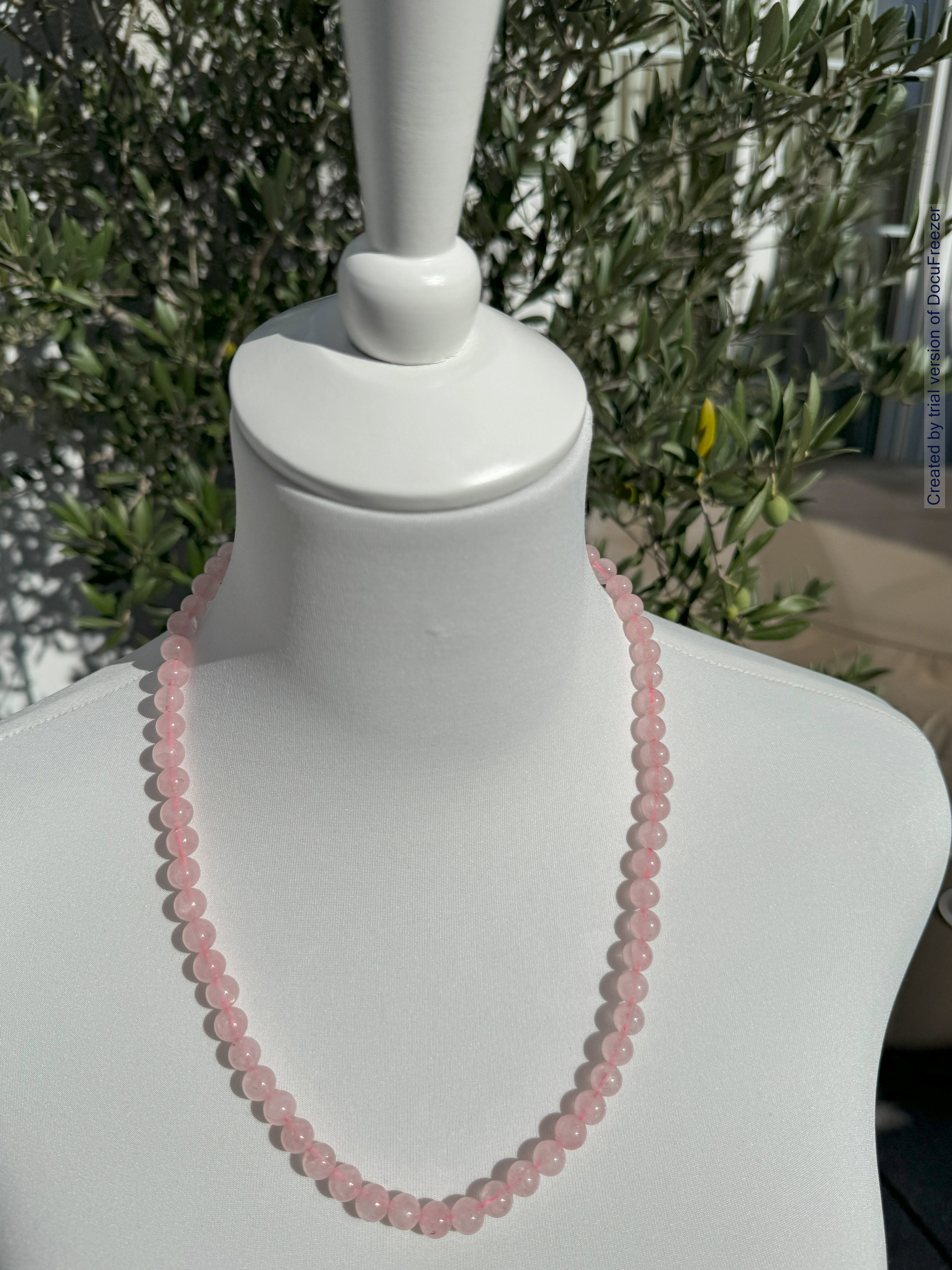 Kette aus Rosenquarz-Perlen 8 mm - verschiedene Längen - 1 Stück - crystal paradise
