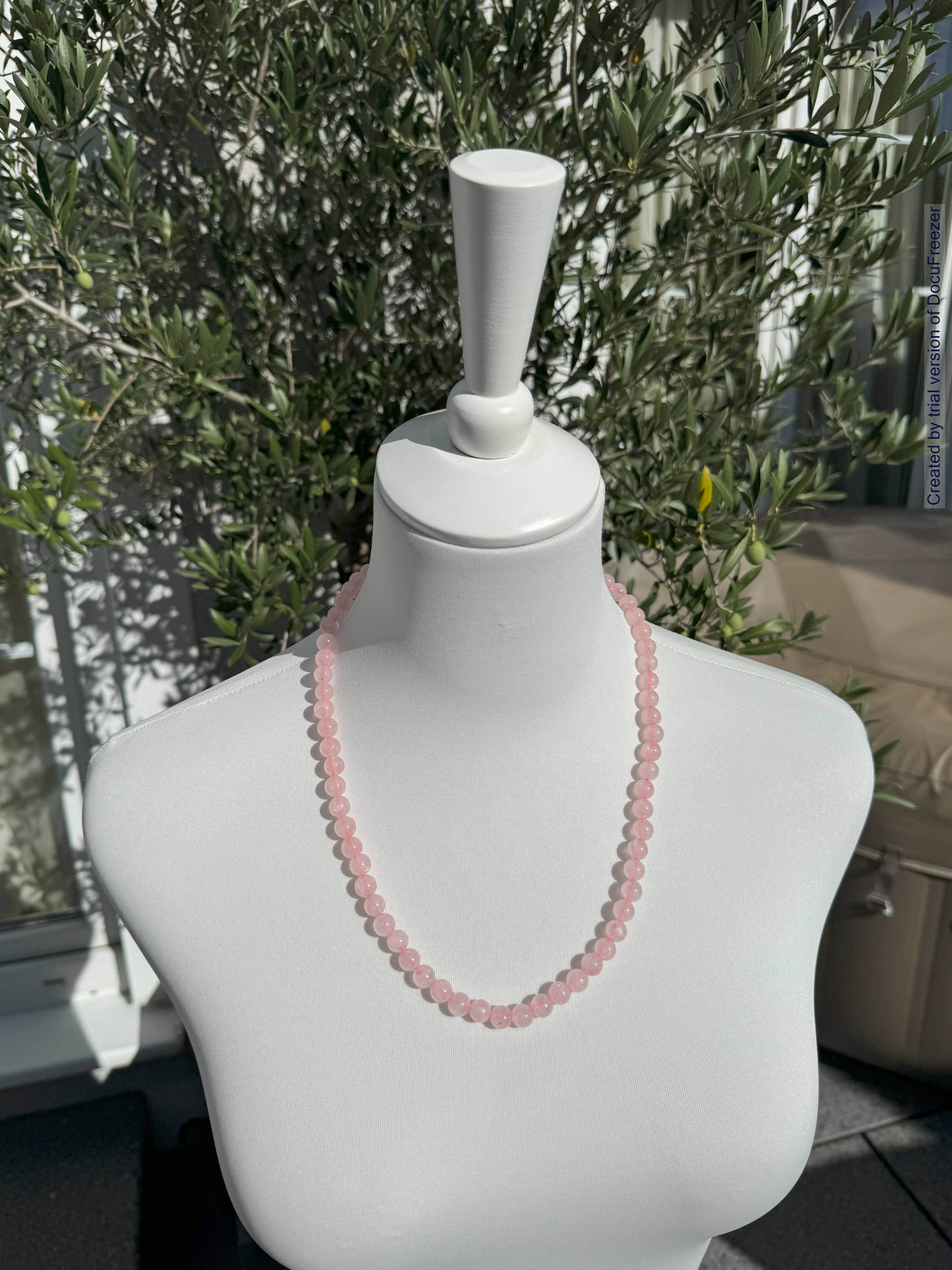 Kette aus Rosenquarz-Perlen 8 mm - verschiedene Längen - 1 Stück - crystal paradise