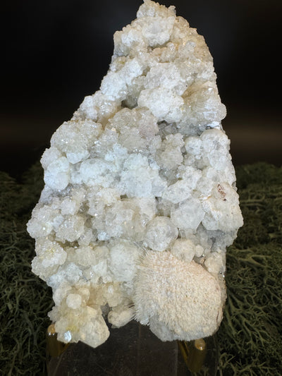 Okenit auf Apophyllit Cluster (Handstufe) aus Indien (212g) - sehr schöne Kristallbildung - crystal paradise