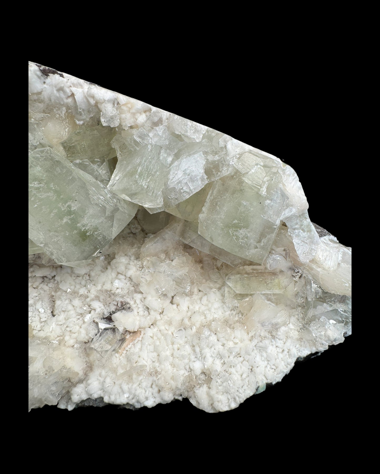 Grüner Apophyllit mit Stilbit L Cluster aus Maharashtra, Nashik pune, Indien (1033g) - crystal paradise