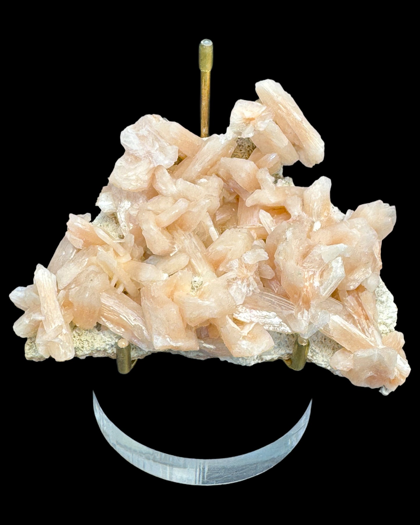 Stilbit Cluster Handstufe auf Zeolith aus Indien (164g) - viele grosse Kristalle - crystal paradise