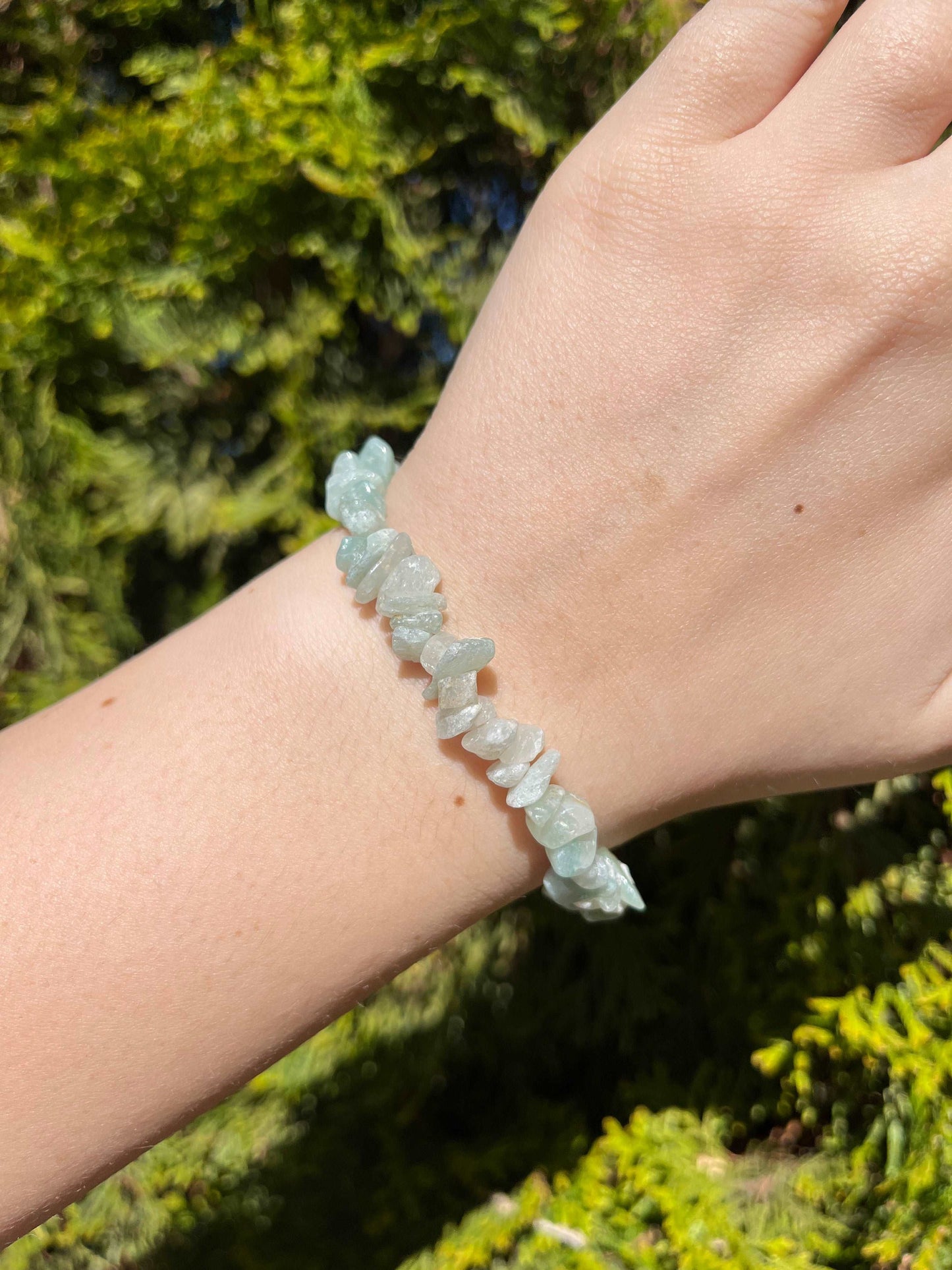 Armband aus Moosachat-Chipstone-Perlen - 1 Stück