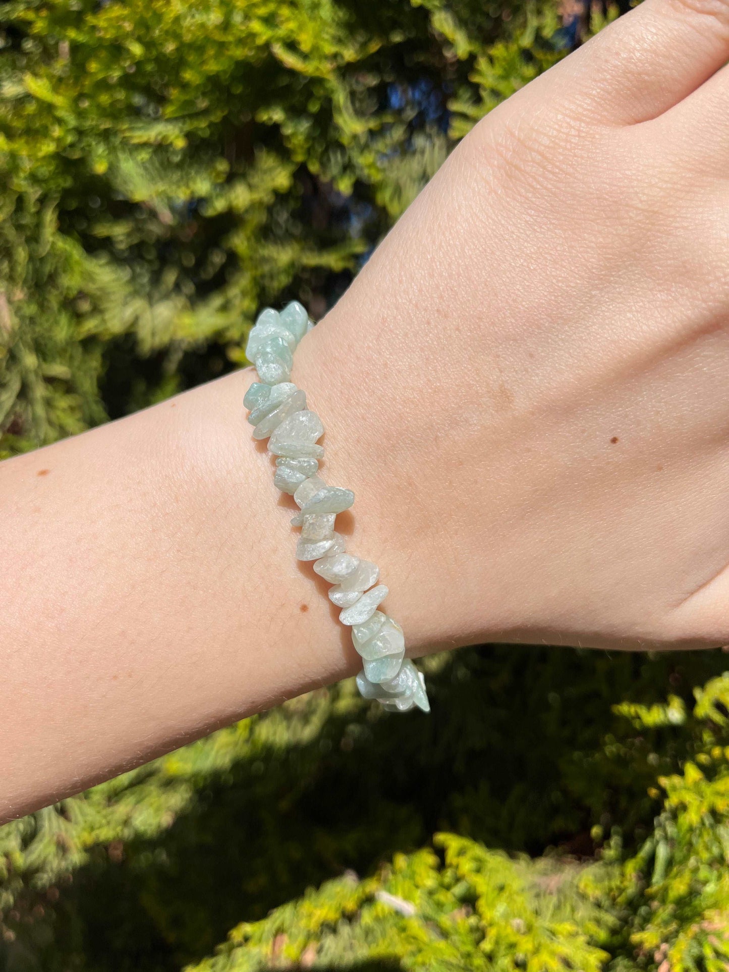 Armband aus Moosachat-Chipstone-Perlen - 10 Stück