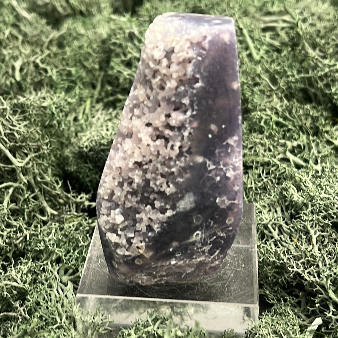 Trauben Achat Freeform aus Indonesien (107g) - schönes Violett und Druzys - crystal paradise