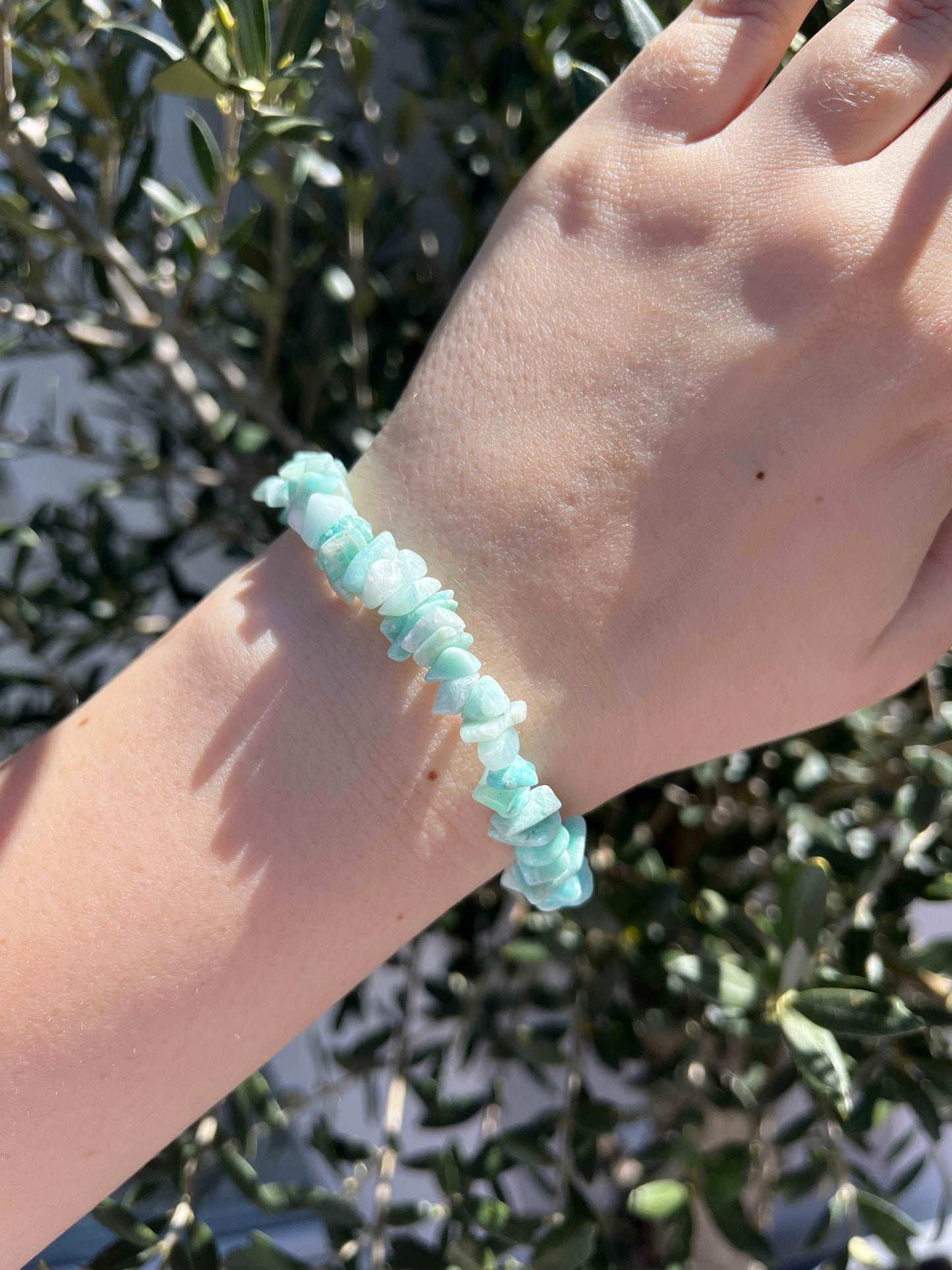 Armband aus Amazonit-Chipstone-Perlen - 1 Stück