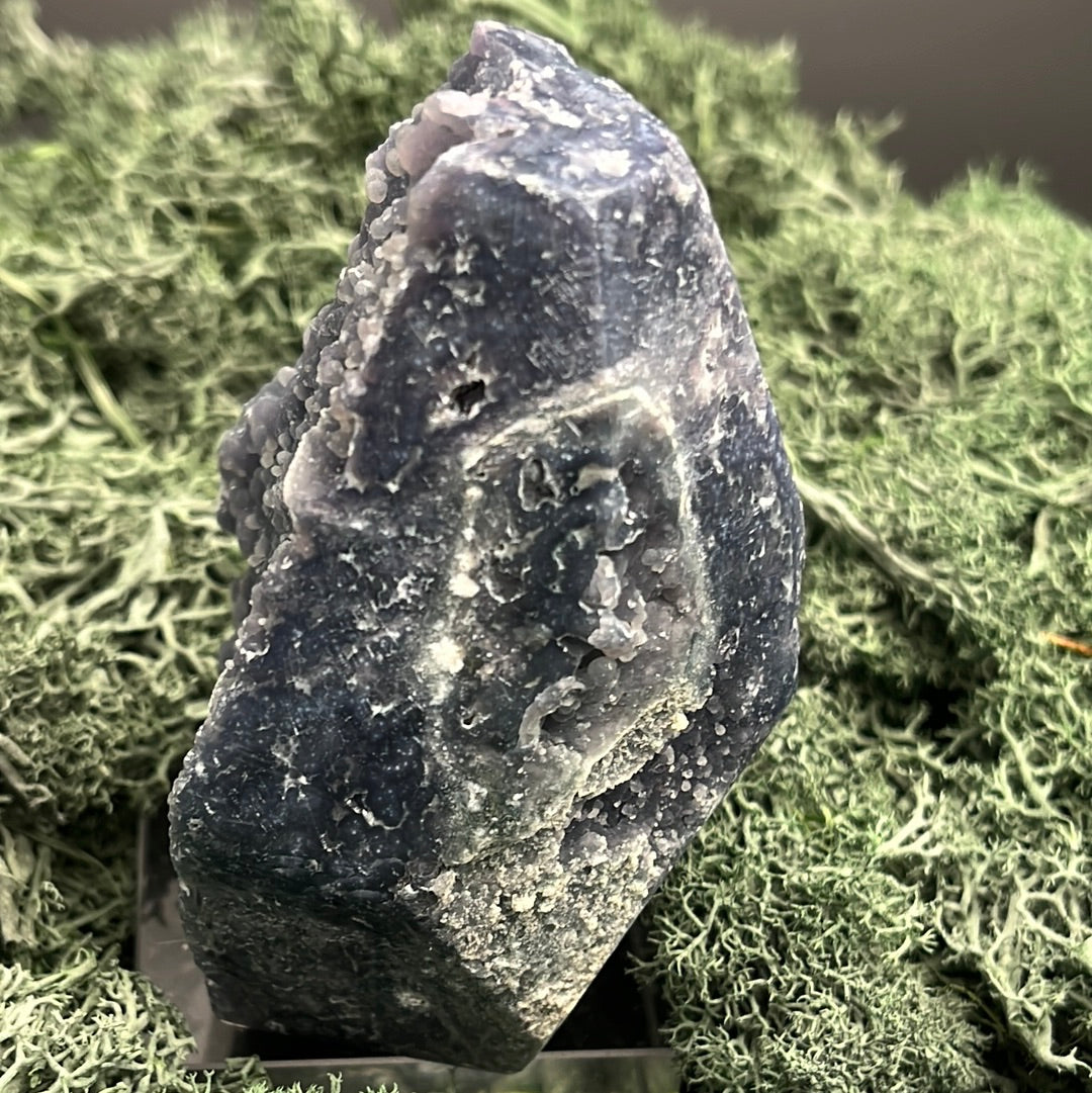Trauben Achat Freeform aus Indonesien (302g) - schönes Violett mit Druzys von beiden Seiten - crystal paradise