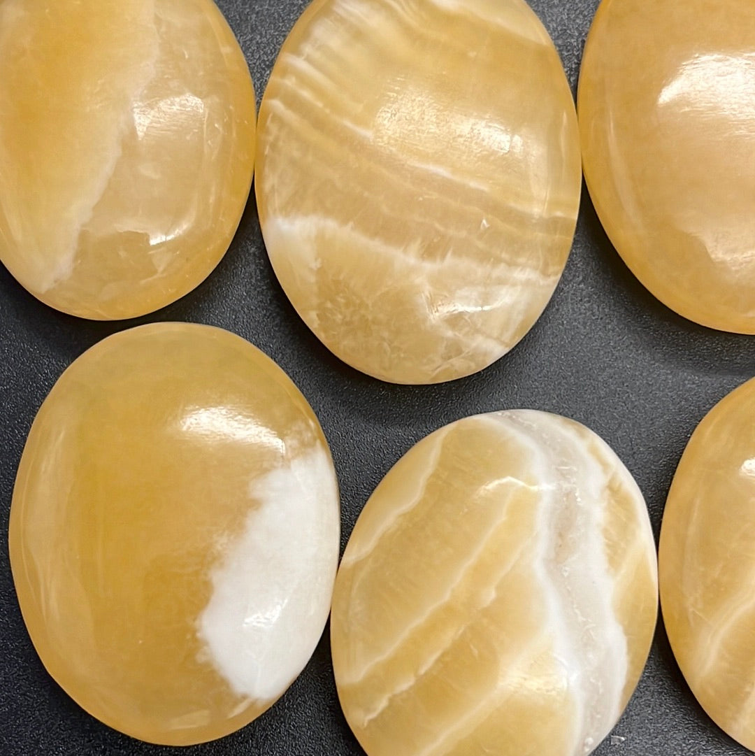 Trommelware Orangen-Calcit Cabochon oval - 1 Stück ca. 2,5-3,5 cm - crystal paradise
