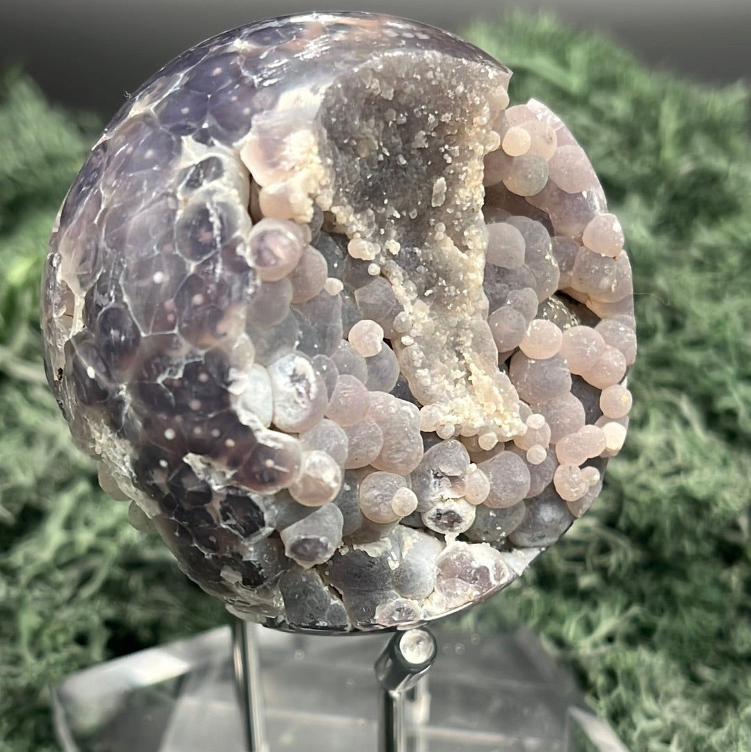 Trauben Achat Druzy Kugeln aus Indonesien (204g) - schönes violett, große Trauebn - crystal paradise
