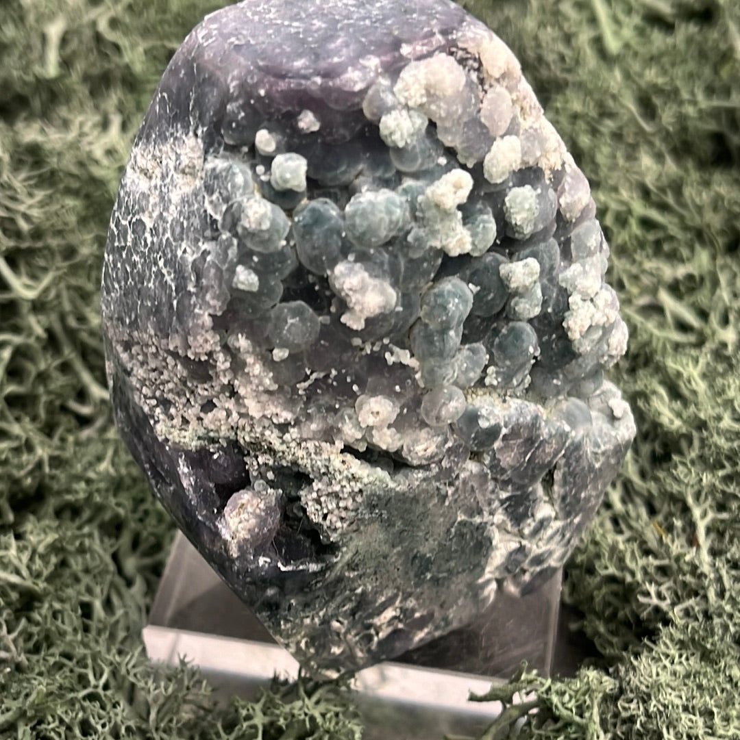 Trauben Achat Freeform aus Indonesien (281g) - blau und violett - crystal paradise