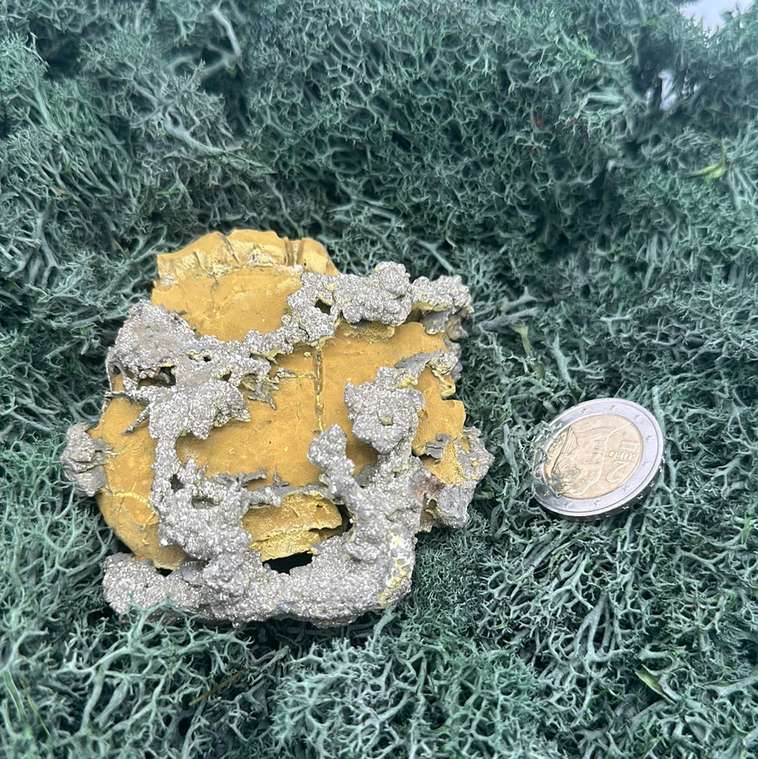 Pyrit auf gelber Matrix aus Mansehra / Pakistan (240g) - crystal paradise