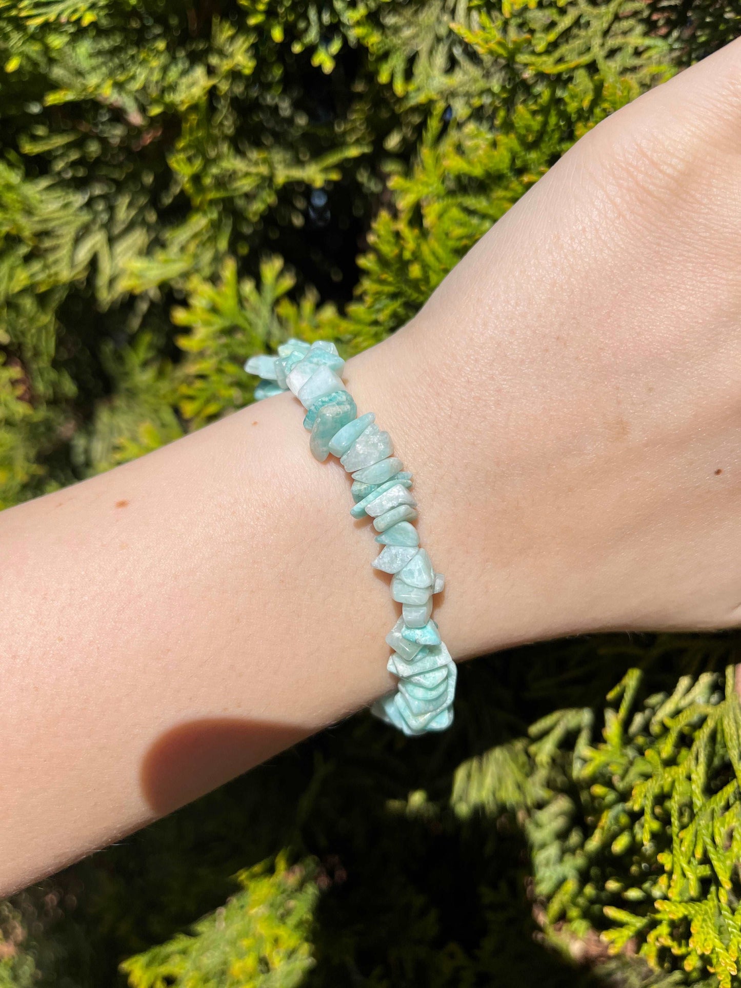 Armband aus Amazonit-Chipstone-Perlen - 1 Stück