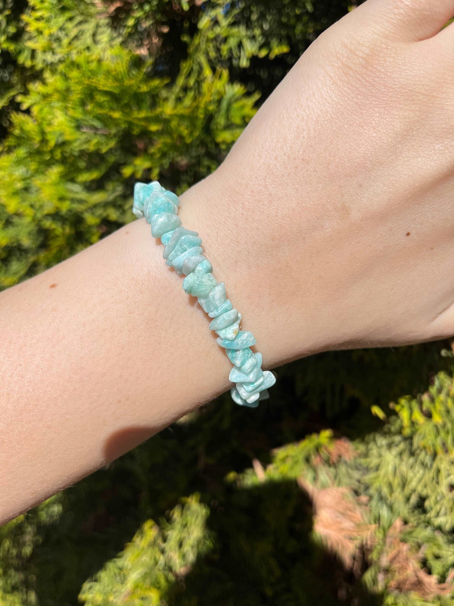 Armband aus Amazonit-Chipstone-Perlen - 1 Stück