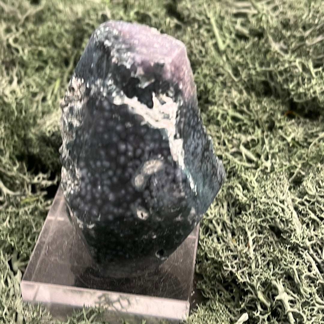 Trauben Achat Freeform aus Indonesien (181g) - schönes Blau - crystal paradise
