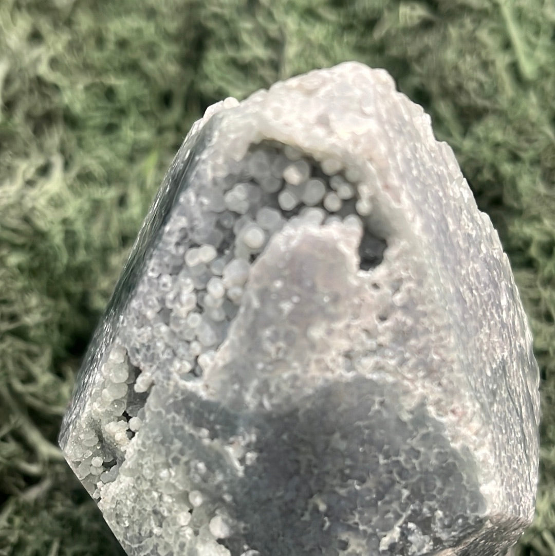 Trauben Achat Freeform aus Indonesien (267g) - schönes Blau - crystal paradise