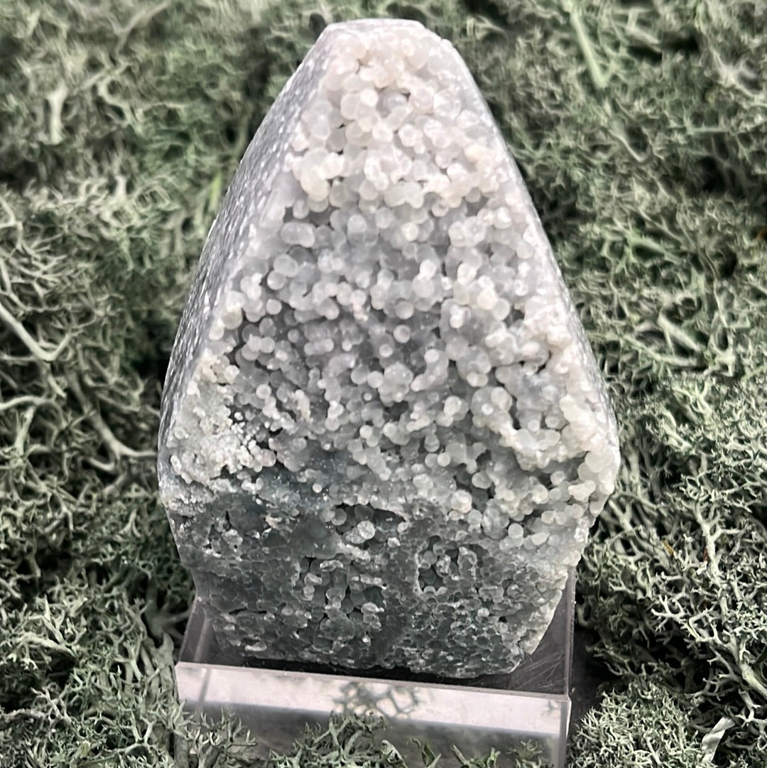 Trauben Achat Freeform aus Indonesien (267g) - schönes Blau - crystal paradise