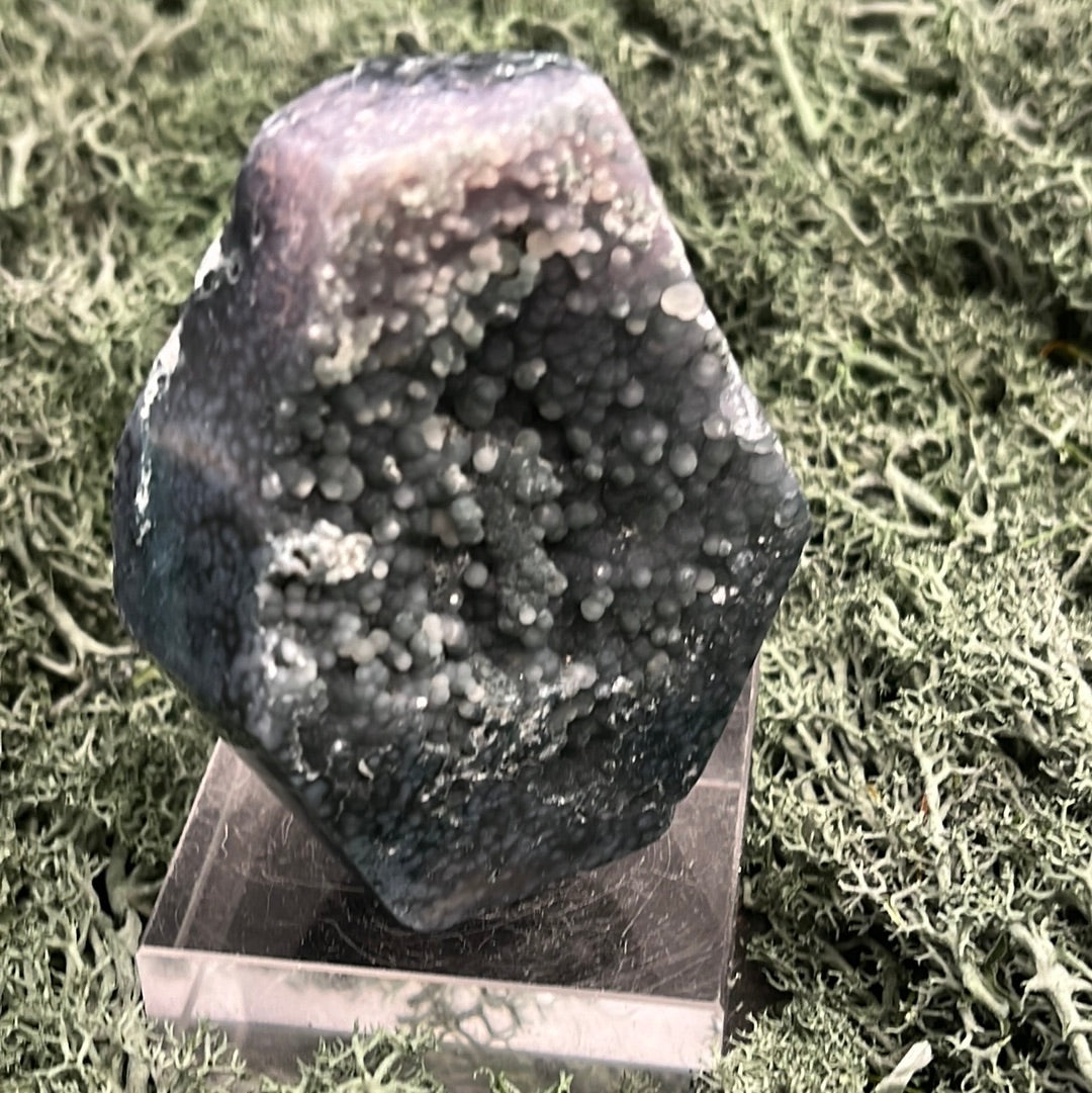 Trauben Achat Freeform aus Indonesien (181g) - schönes Blau - crystal paradise