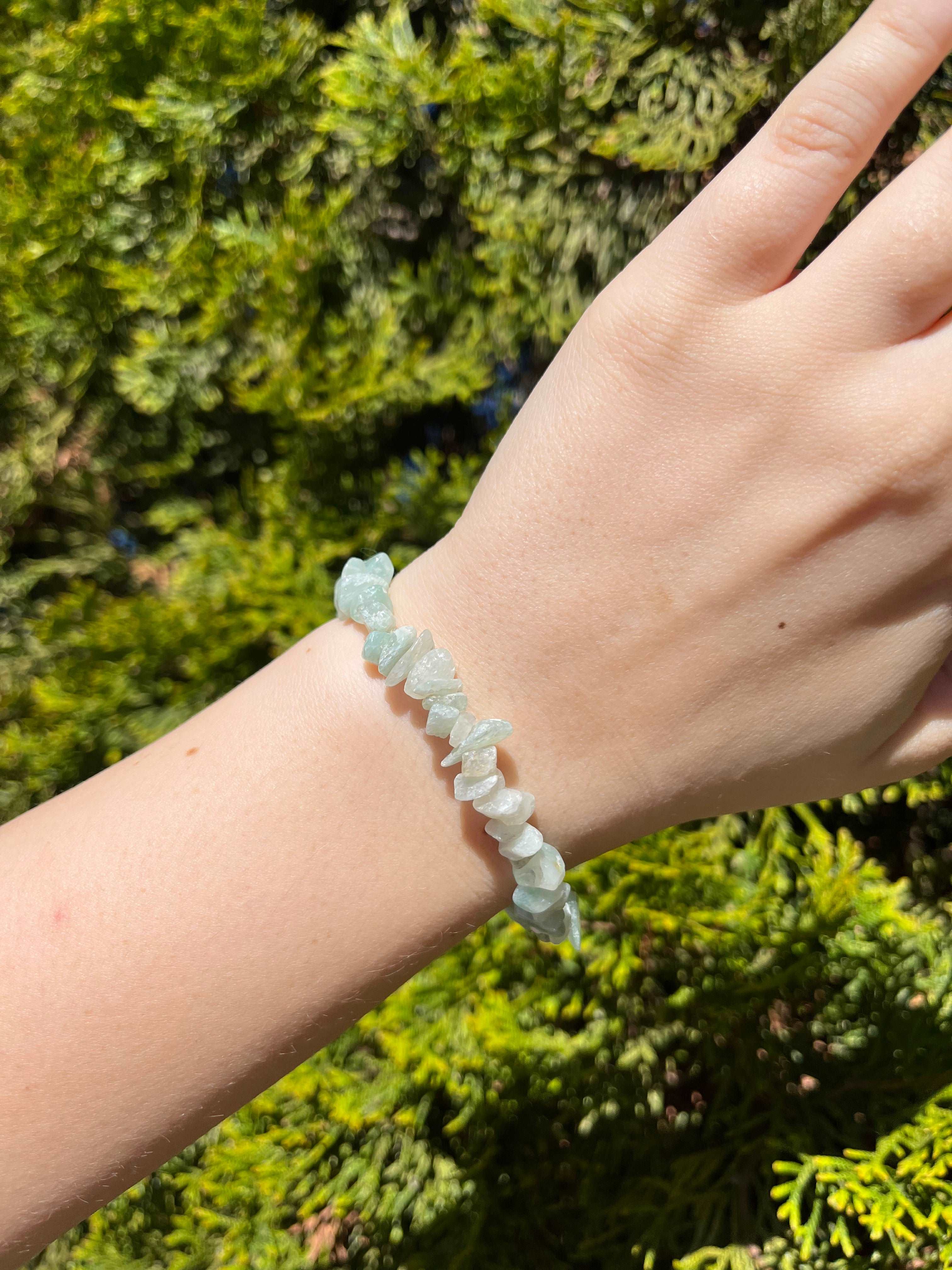 Armband aus Moosachat-Chipstone-Perlen - 10 Stück