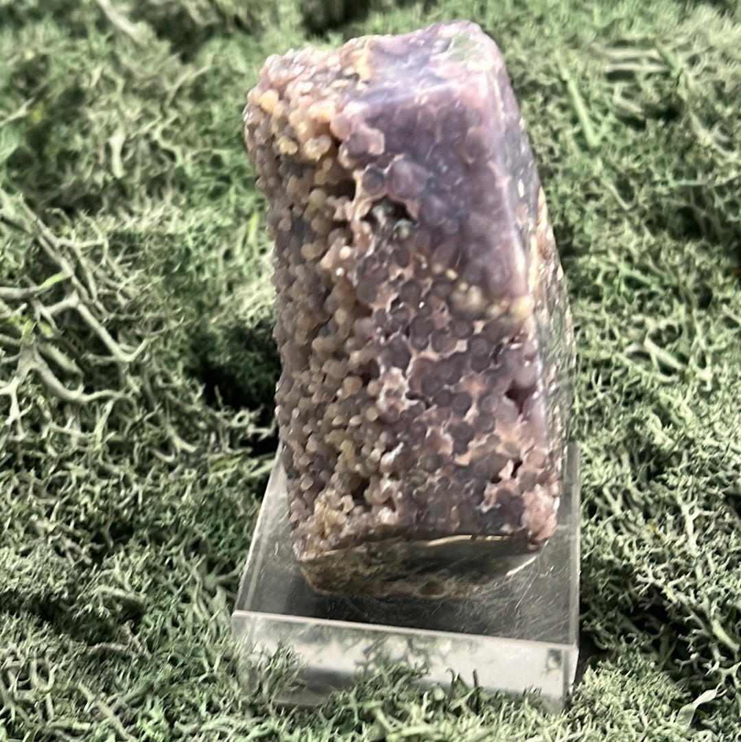 Trauben Achat Freeform aus Indonesien (253g) - schönes Violett in Obeliskenform - crystal paradise