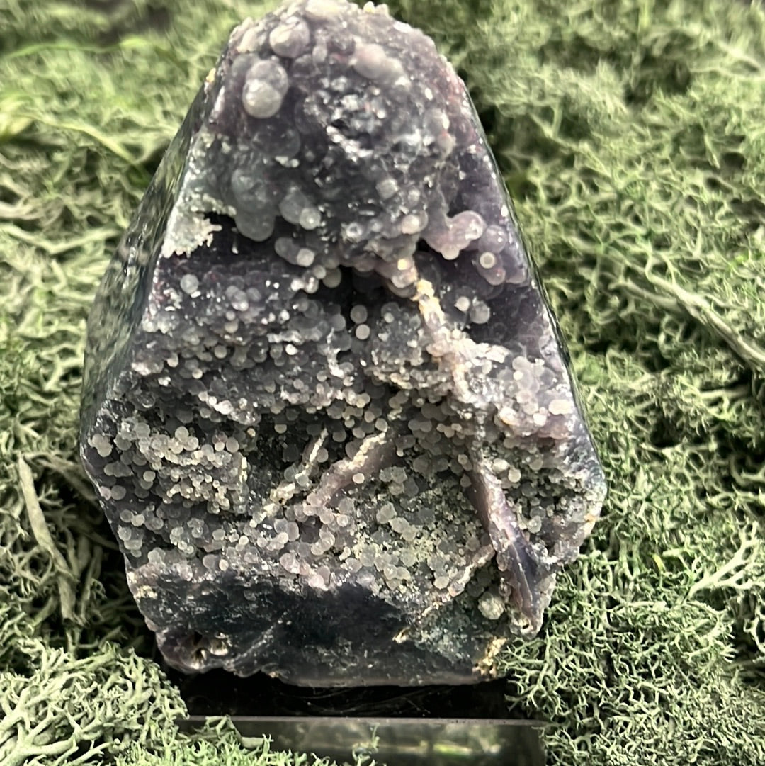 Trauben Achat Freeform aus Indonesien (318g) - schönes Violett mit Druzys von beiden Seiten - crystal paradise