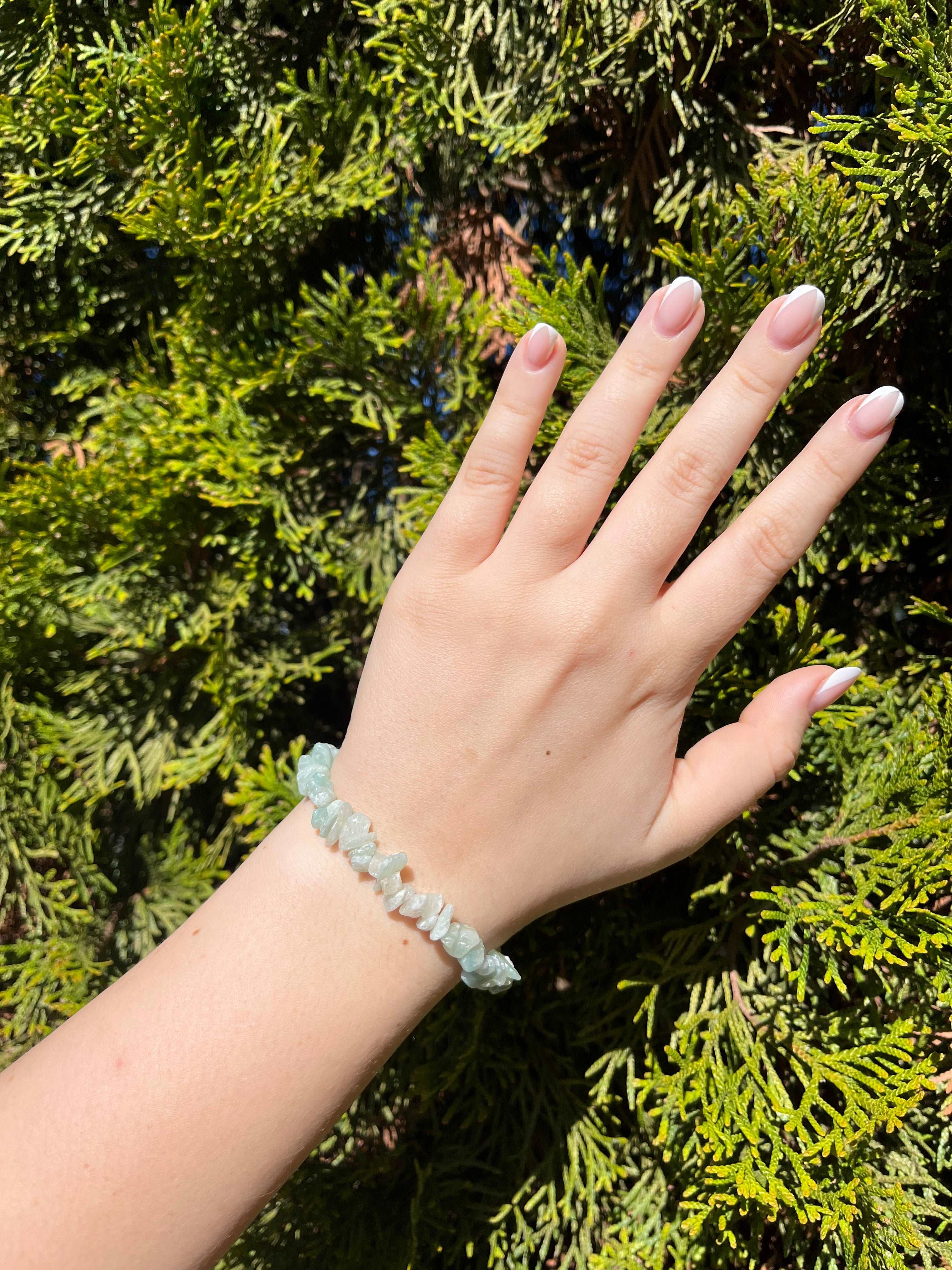 Armband aus Moosachat-Chipstone-Perlen - 1 Stück