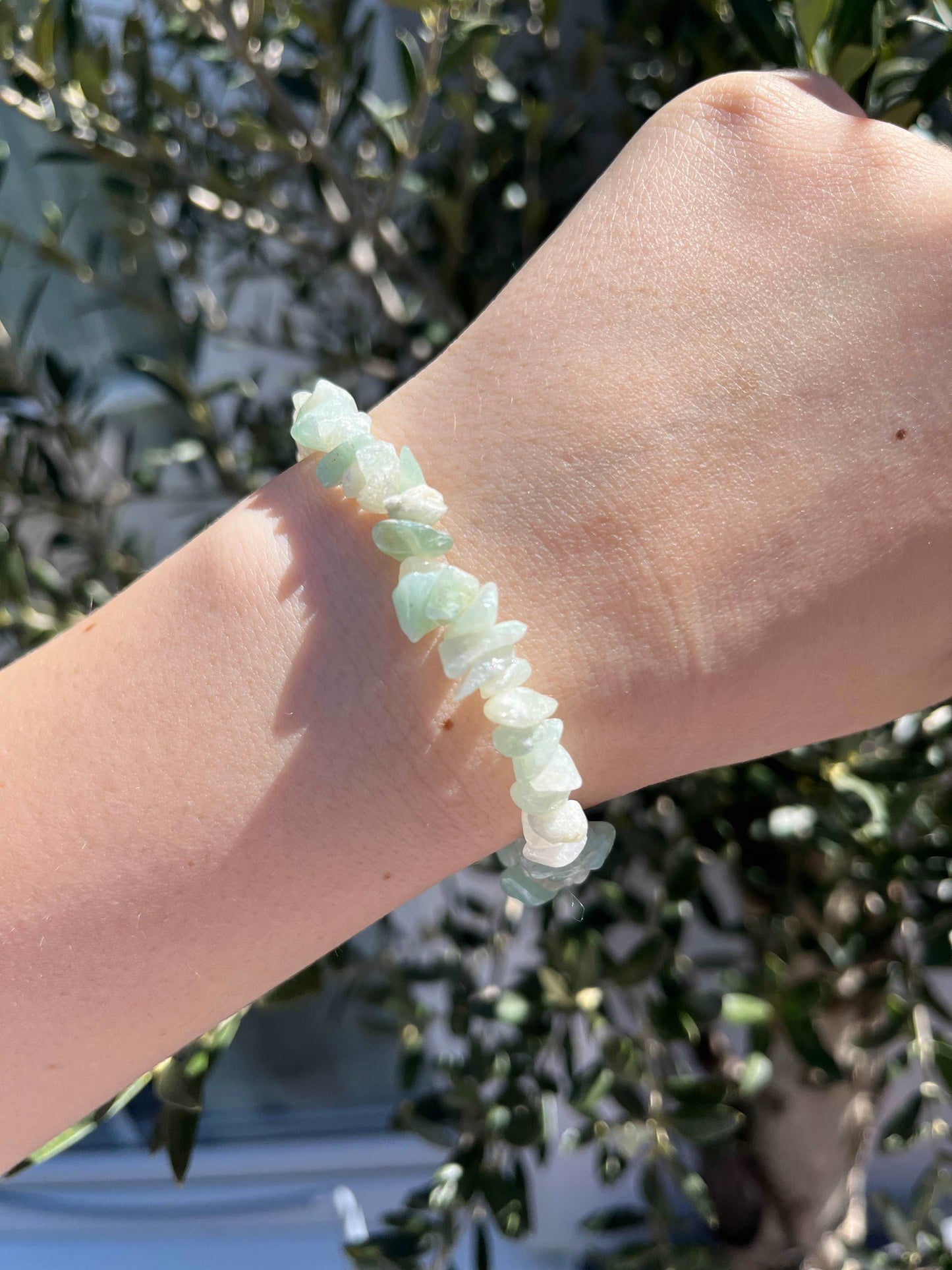 Armband aus Moosachat-Chipstone-Perlen - 1 Stück
