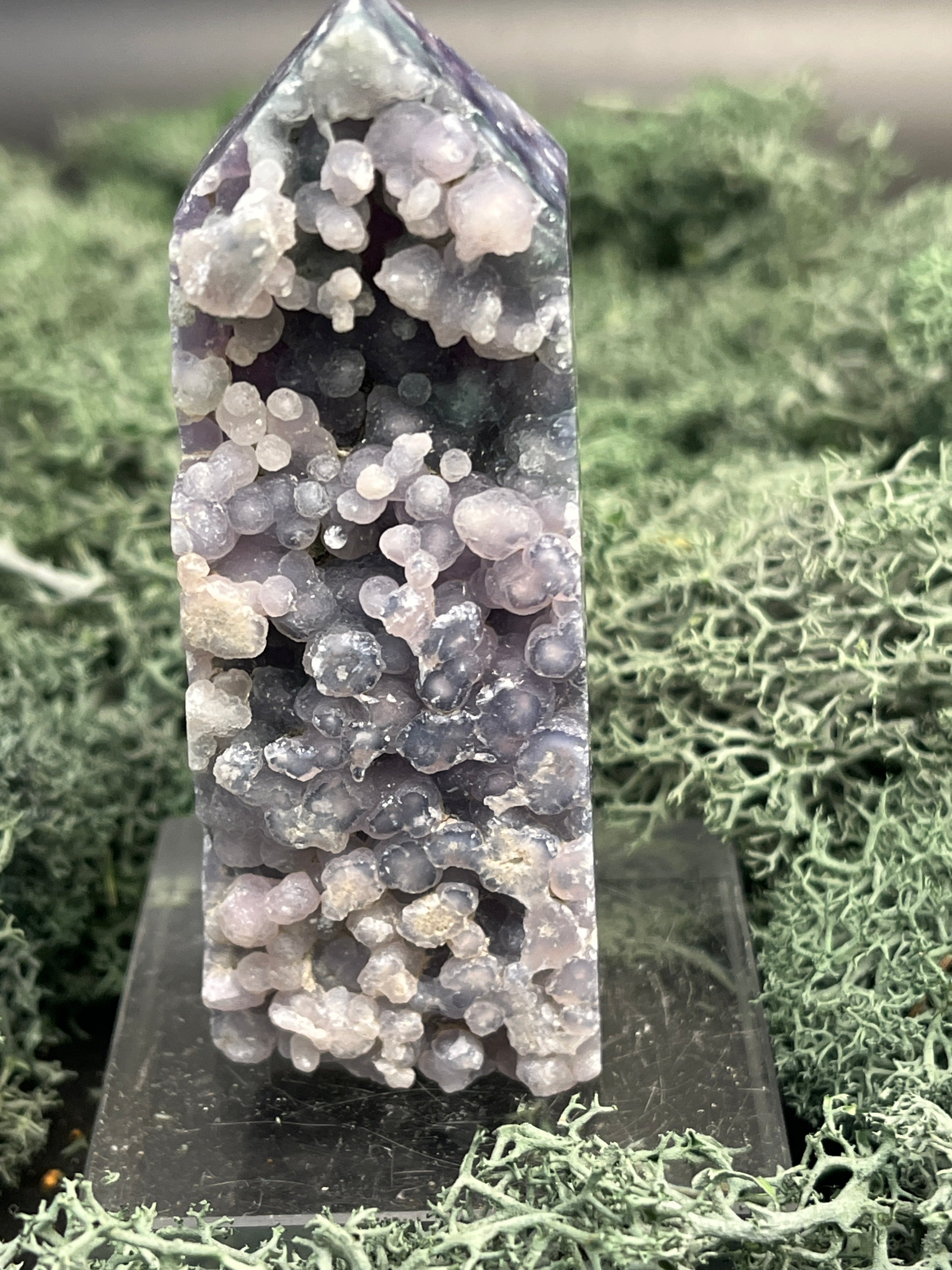 Trauben Achat Obelisk aus Indonesien (~8 cm) - 1 Stück - crystal paradise