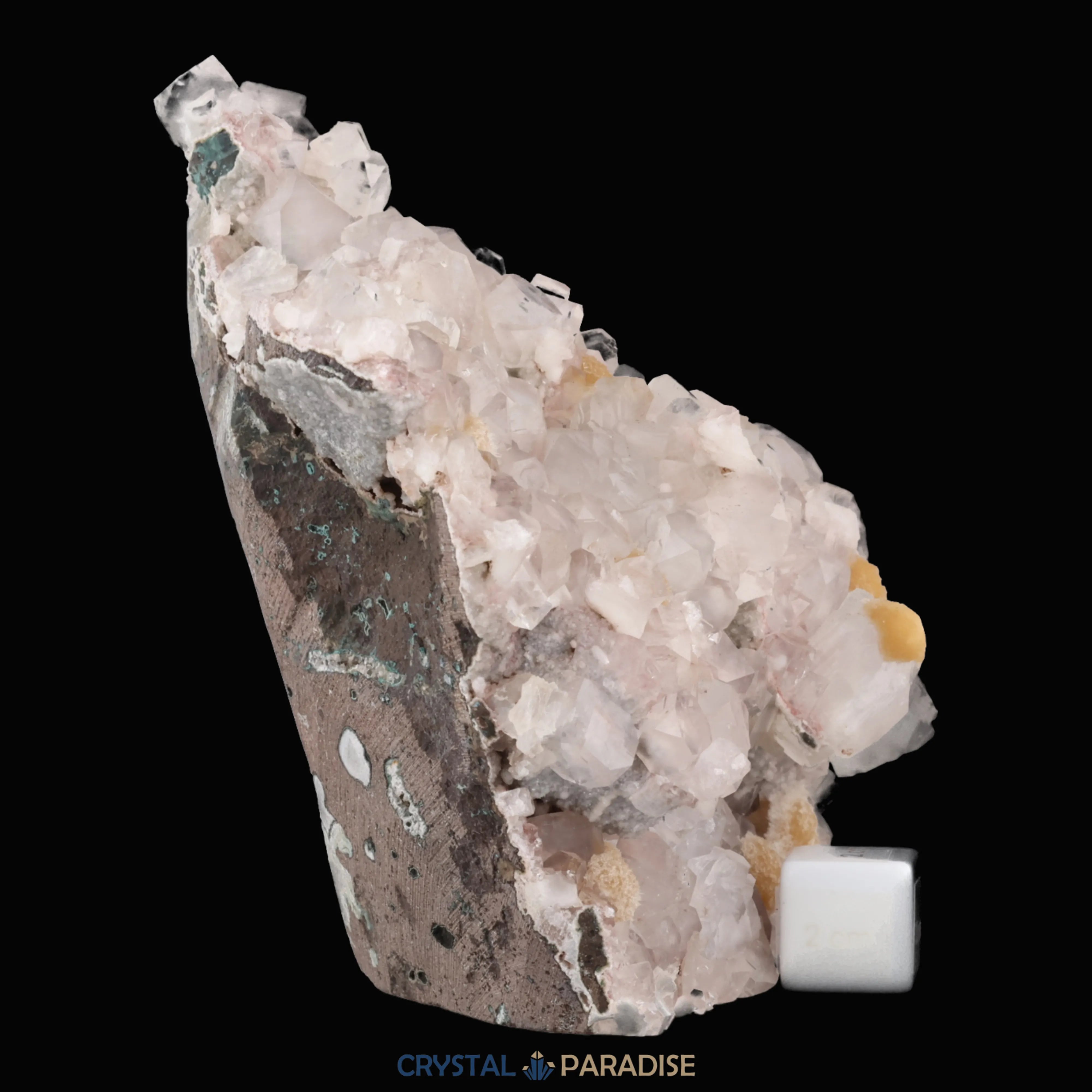 Apophyllit mit gelbem Thomsonit aus Indien (1565g)