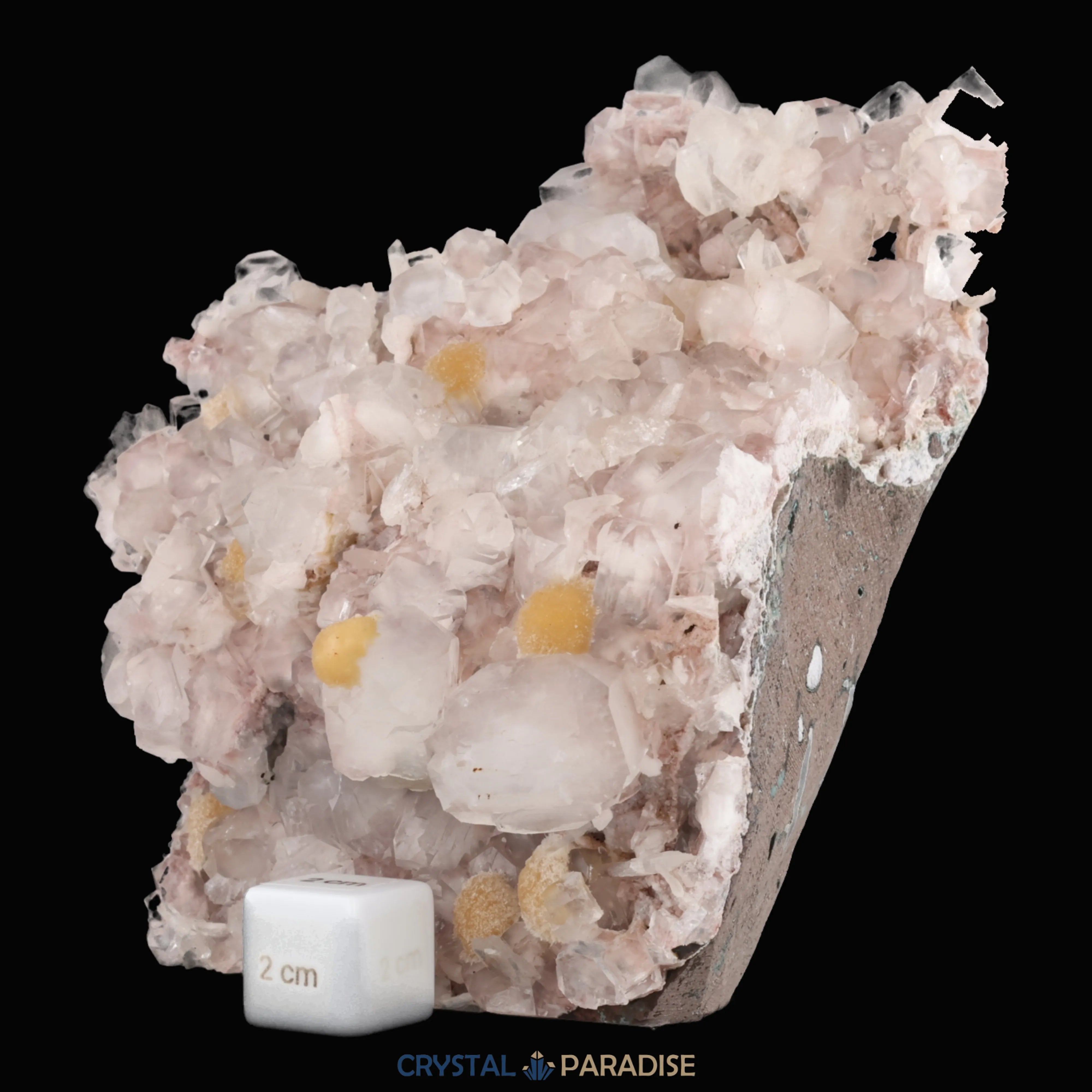 Apophyllit mit gelbem Thomsonit aus Indien (1565g)