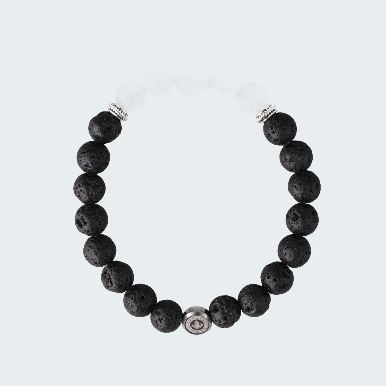 Bergkristall & Lava – Klarheit & Standfestigkeit - Armband crystalpower® - crystal paradise