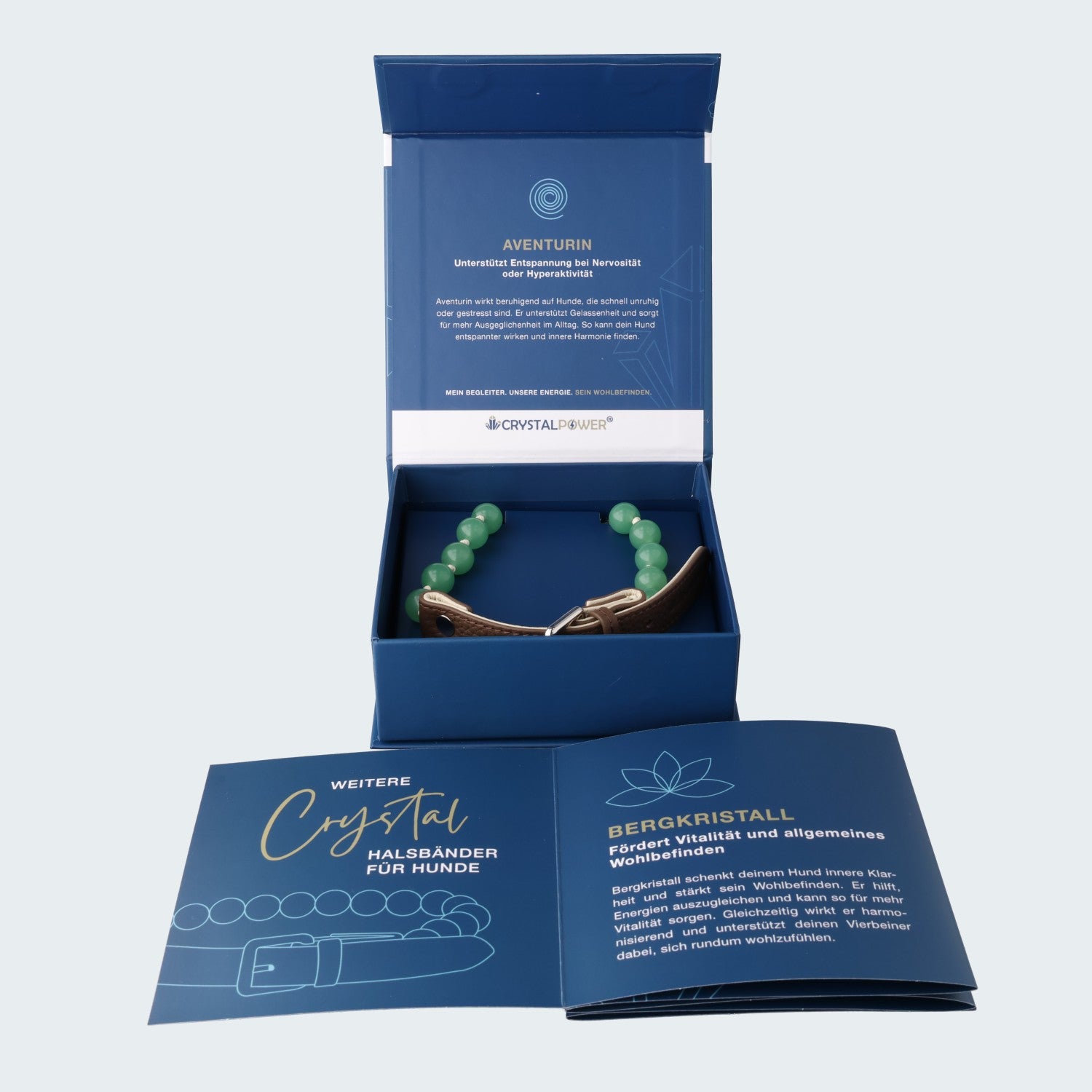 Aventurin–unterstützt Entspannung bei Nervosität oder Hyperaktivität - Hundehalsband crystalpower® - crystal paradise