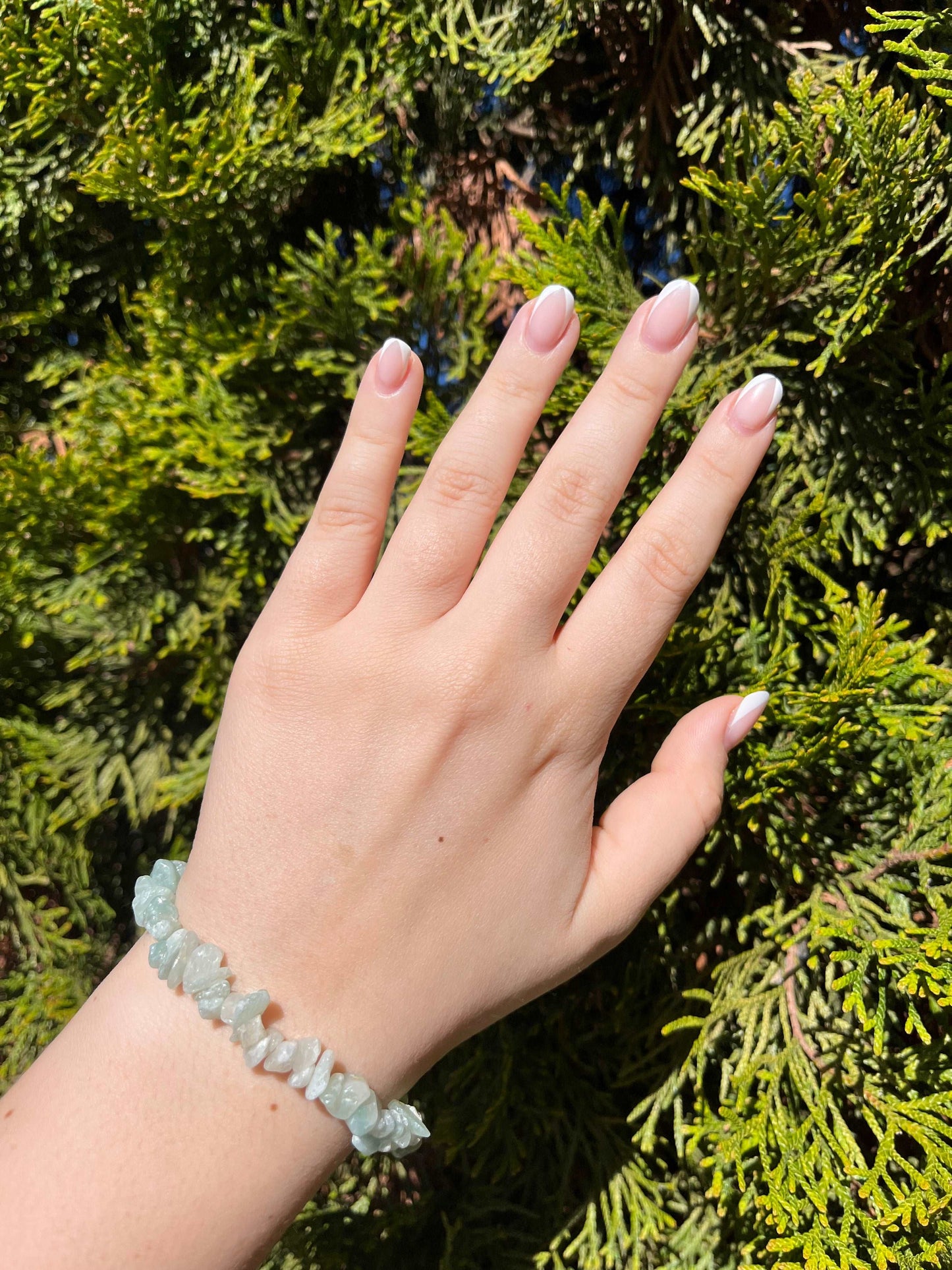 Armband aus Moosachat-Chipstone-Perlen - 10 Stück