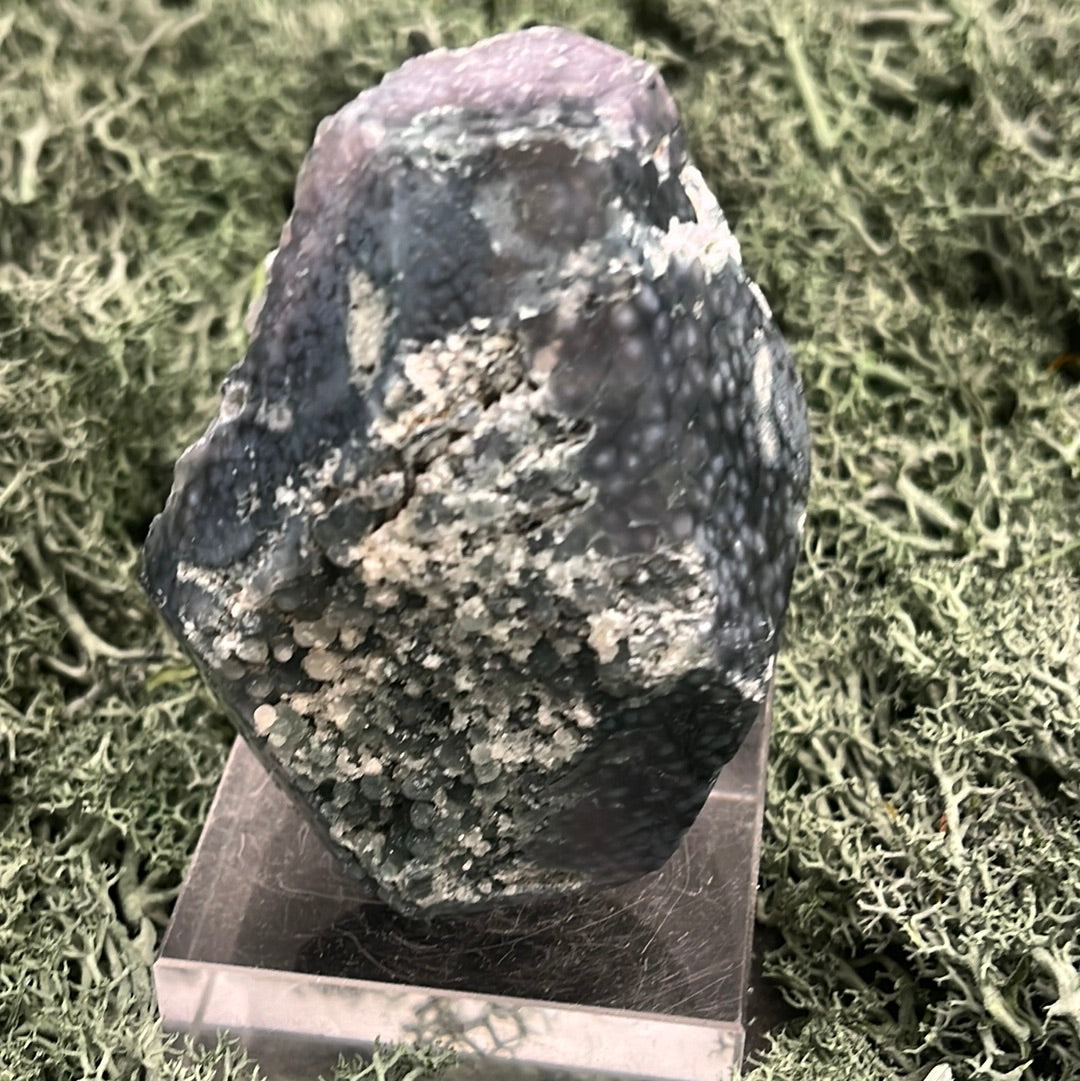 Trauben Achat Freeform aus Indonesien (181g) - schönes Blau - crystal paradise