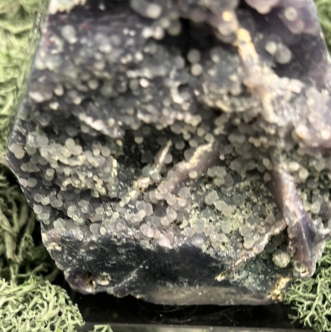 Trauben Achat Freeform aus Indonesien (318g) - schönes Violett mit Druzys von beiden Seiten - crystal paradise