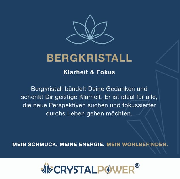 Bergkristall – Klarheit & Fokus - Armband crystalpower® - crystal paradise