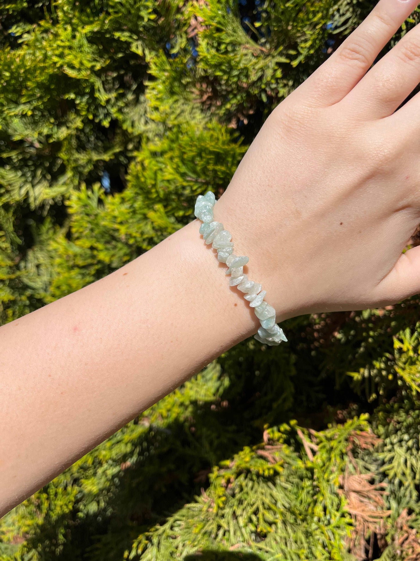 Armband aus Moosachat-Chipstone-Perlen - 1 Stück