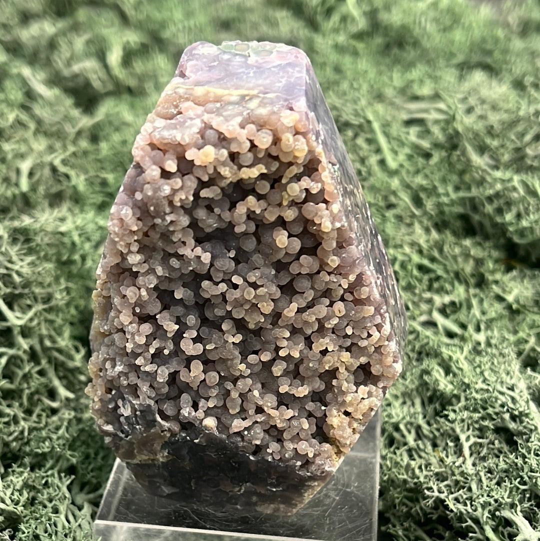 Trauben Achat Freeform aus Indonesien (253g) - schönes Violett in Obeliskenform - crystal paradise