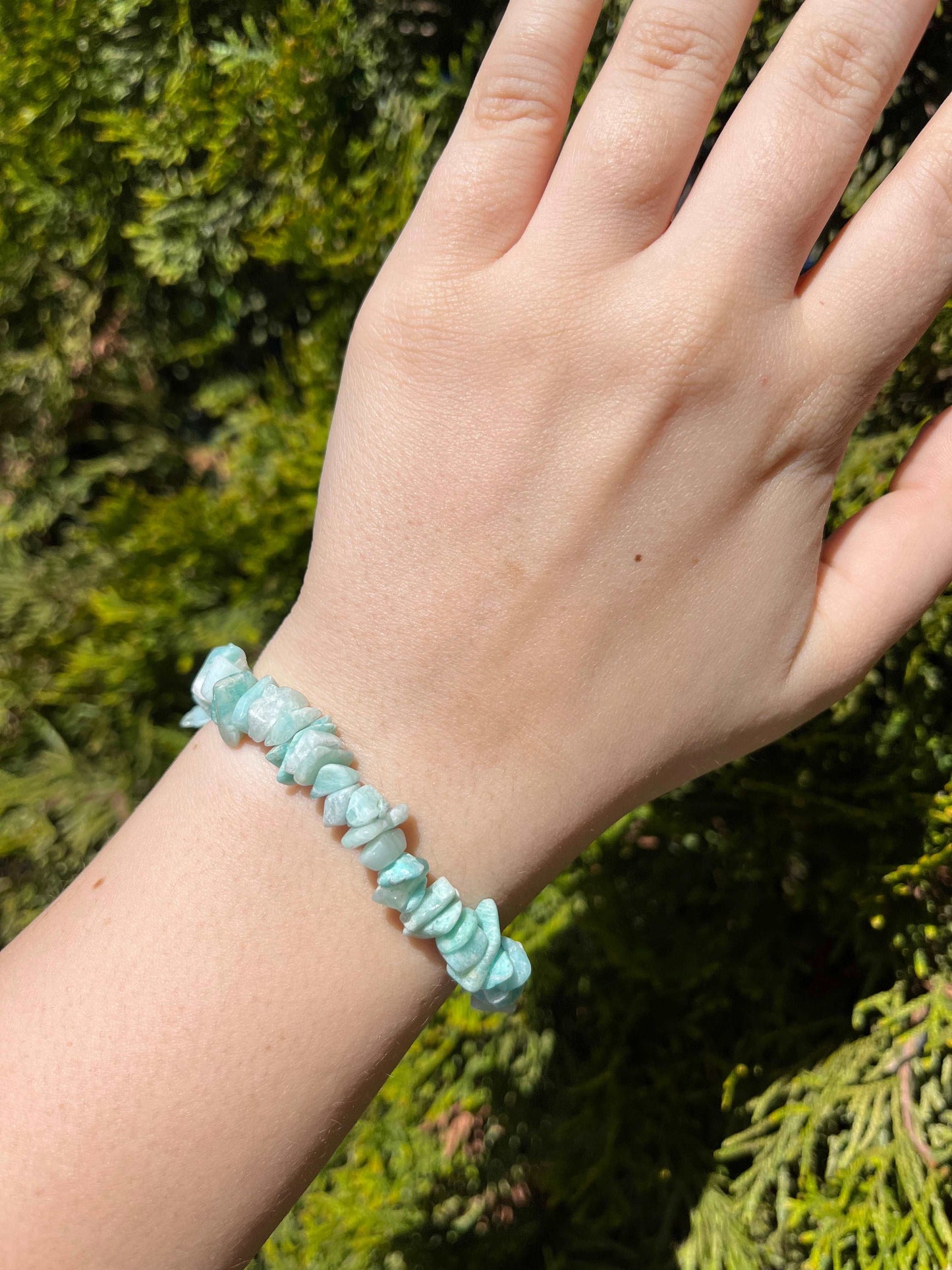 Armband aus Amazonit-Chipstone-Perlen - 1 Stück