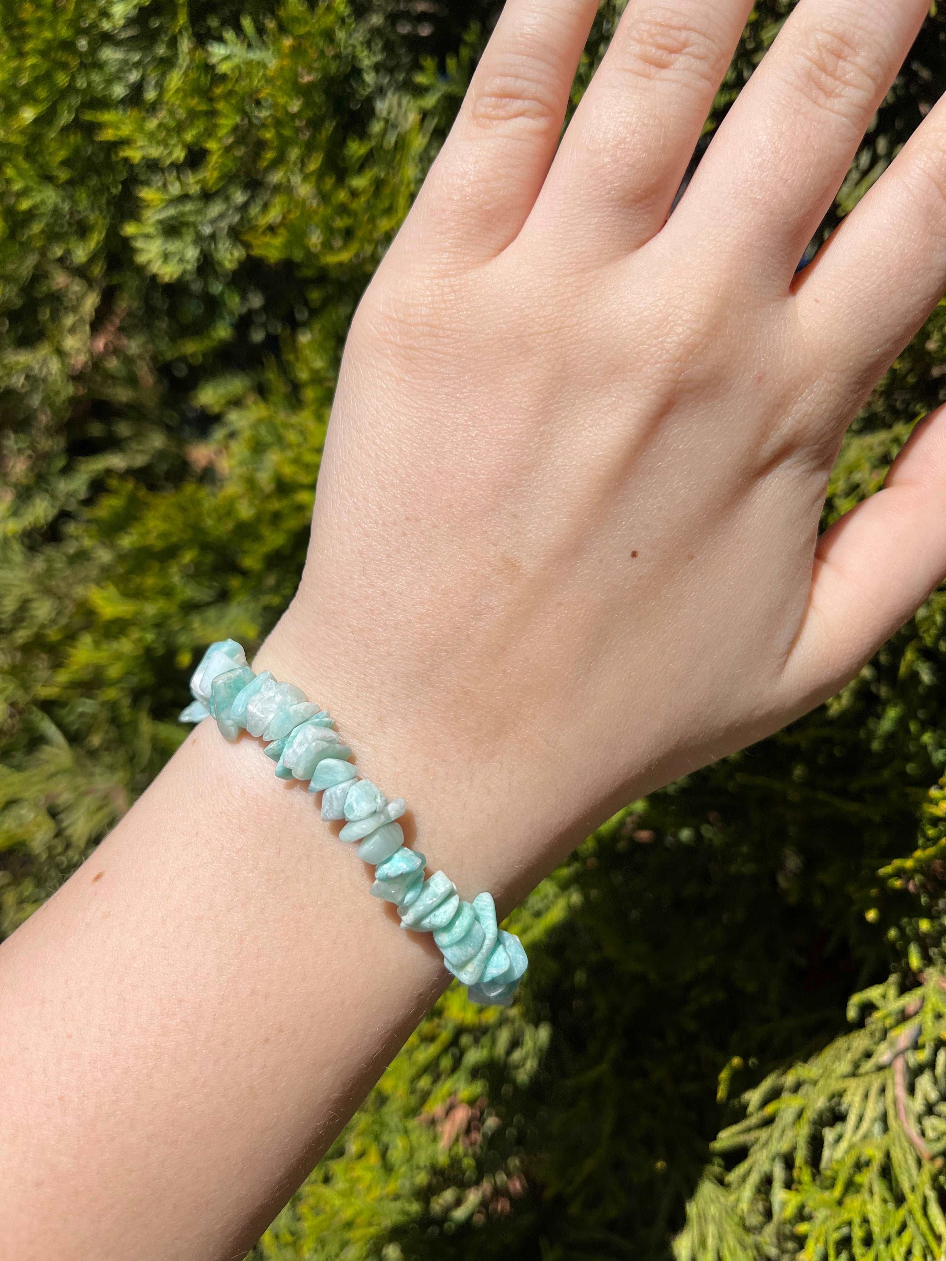 Armband aus Amazonit-Chipstone-Perlen - 1 Stück