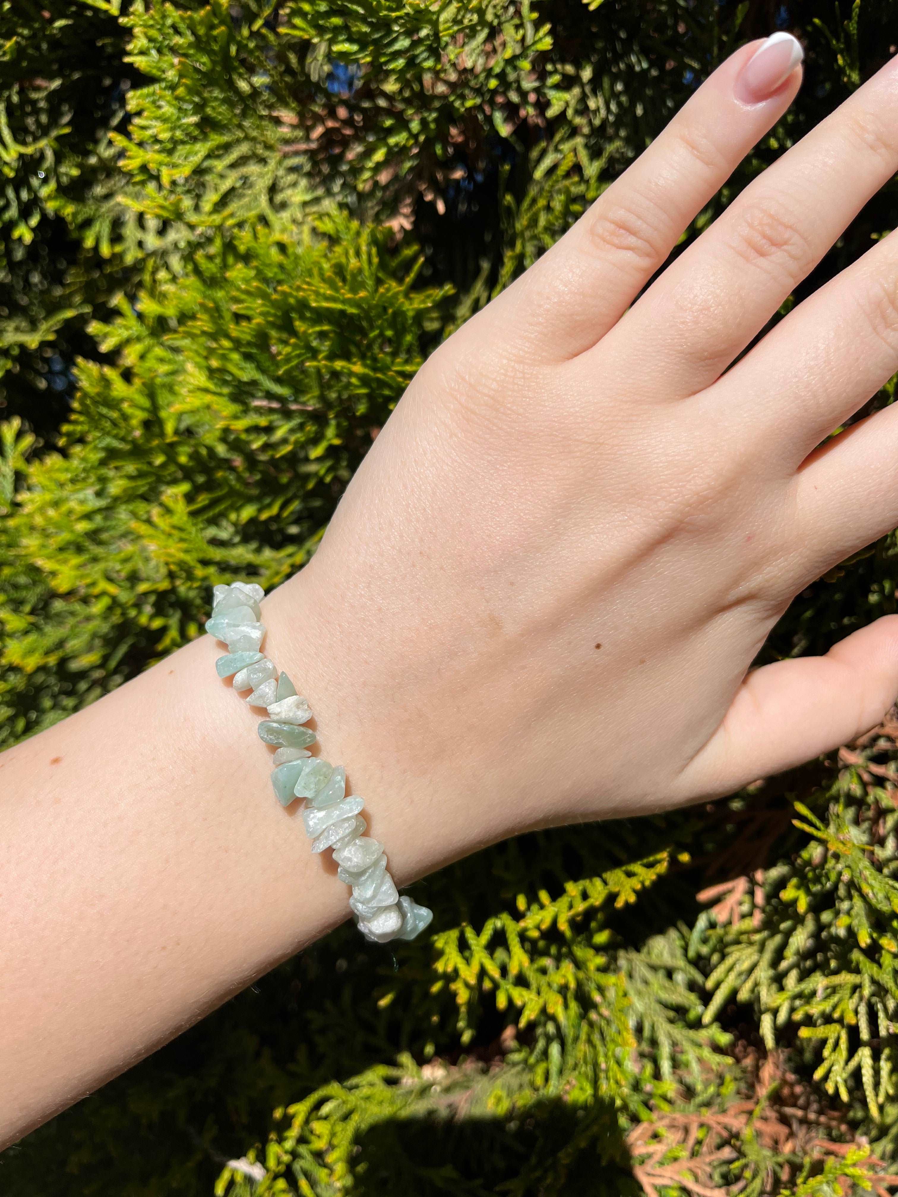 Armband aus Moosachat-Chipstone-Perlen - 10 Stück