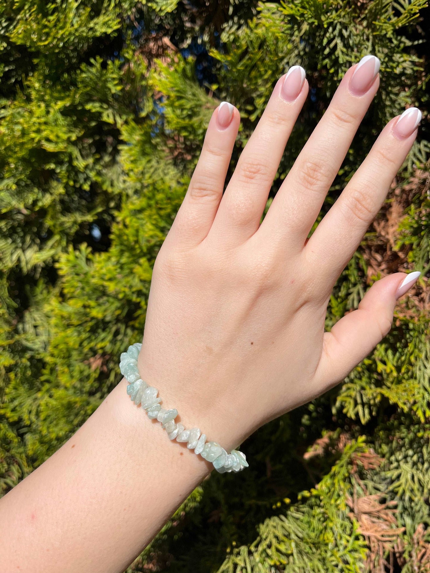 Armband aus Moosachat-Chipstone-Perlen - 1 Stück