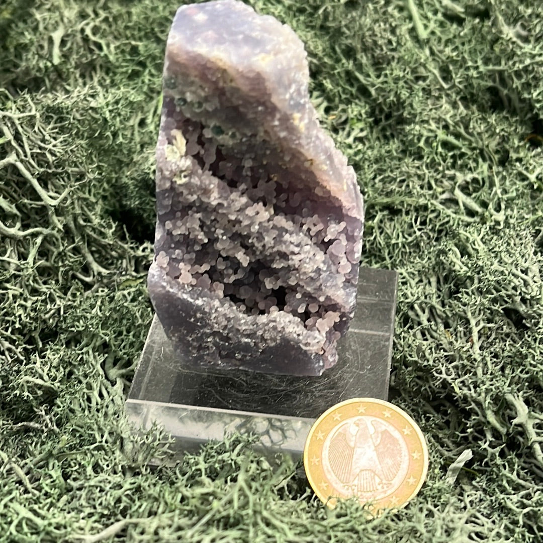 Trauben Achat Freeform aus Indonesien (107g) - schönes Violett und Druzys - crystal paradise